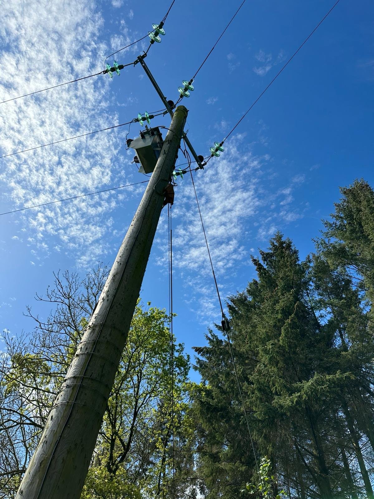 Powerlines being checked under utility surveying