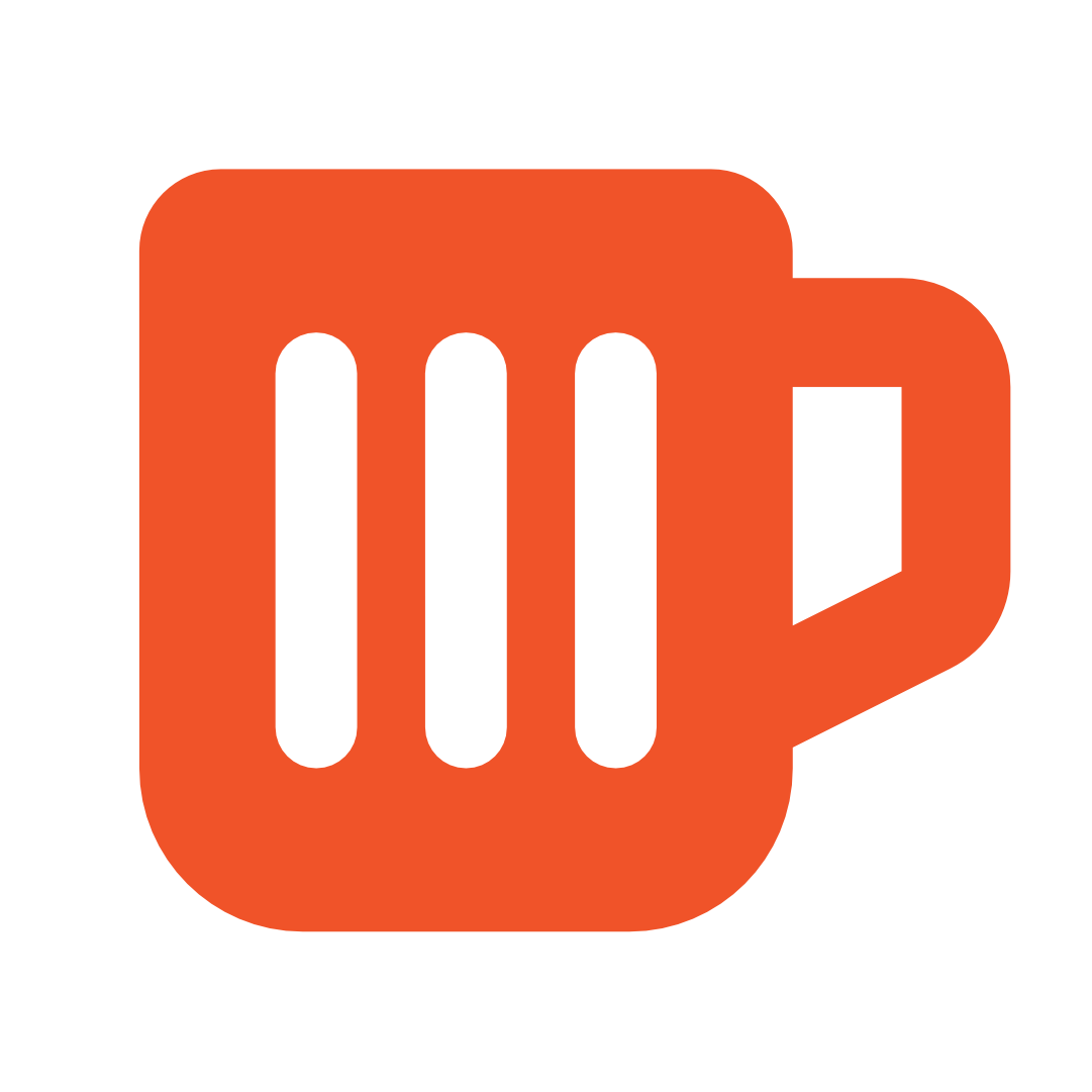 Het logo van de applicatie Microsoft To Do, afgebeeld als een oranje rechthoek met afgeronde hoeken en drie verticale zwarte lijnen in het midden, vertegenwoordigt taken en to-do lijsten.