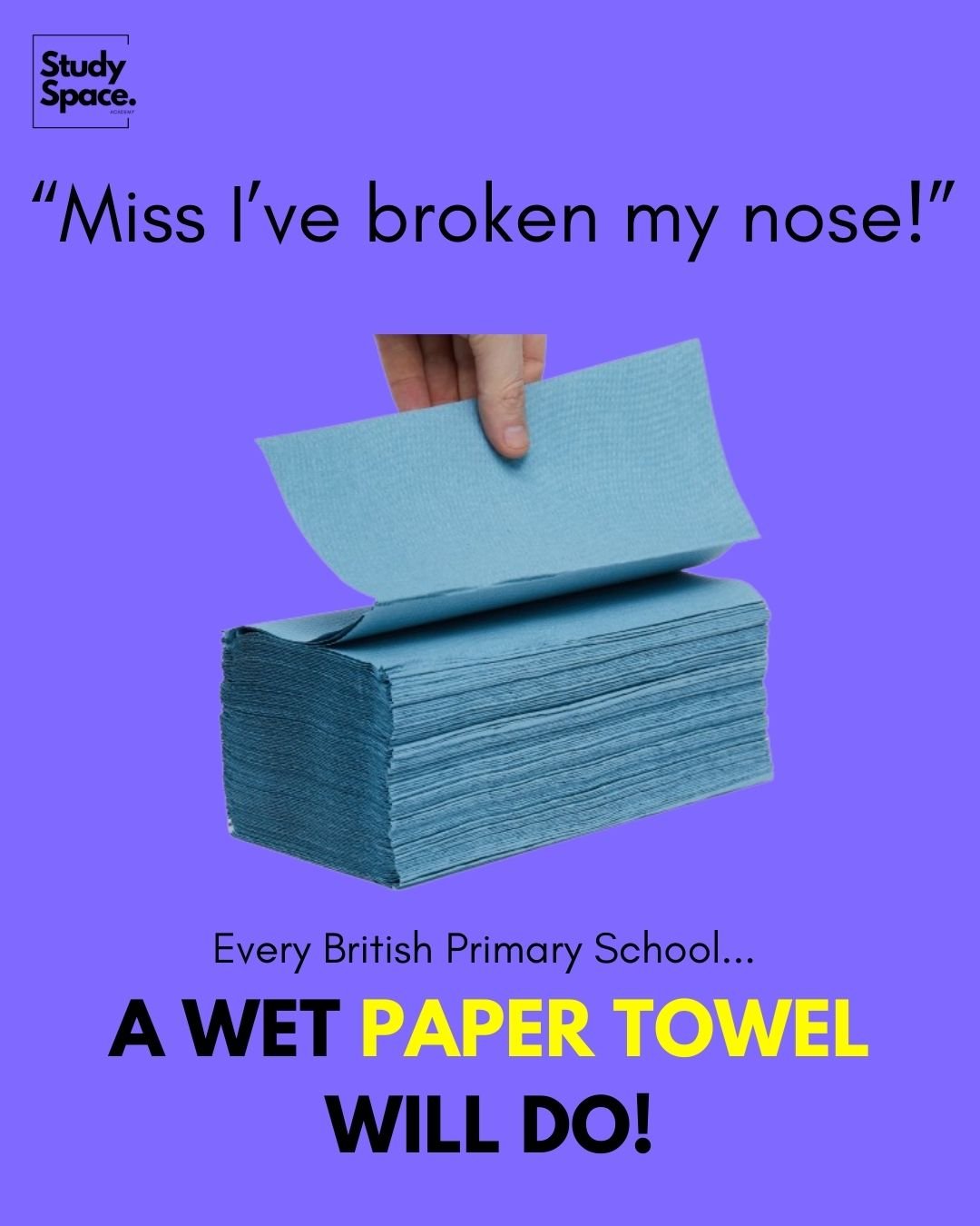 The myth of the wet paper towel 😂 first aiding at its finest! 

The one the teacher folded in half and placed gently on your desk when you&rsquo;d bumped your head&hellip; even though it was just tap water.

It wasn&rsquo;t about the towel.
It was a
