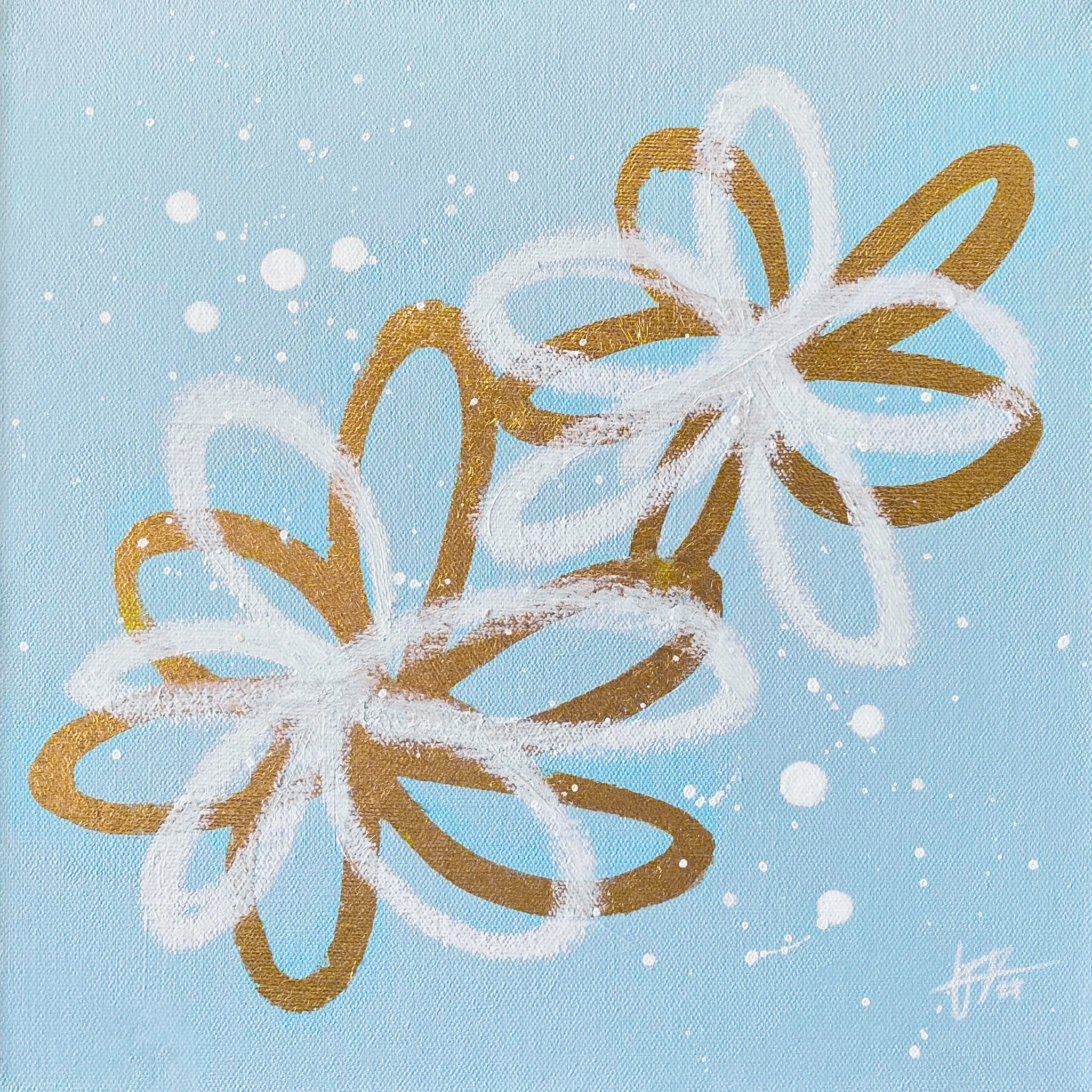 'Sprightly' by Eryn Marshall, 30x30cm, mixed-media on stretched canvas, 2024 (Part I)