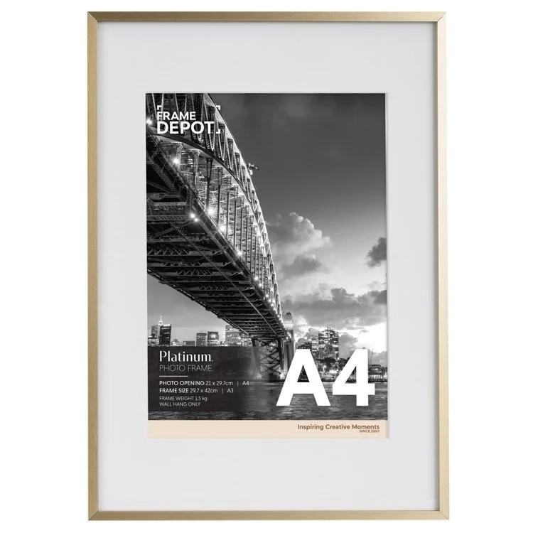  This 'Beyond the Sea' original comes pre-framed in a Frame Depot A4/A3 gold platinum photo frame 