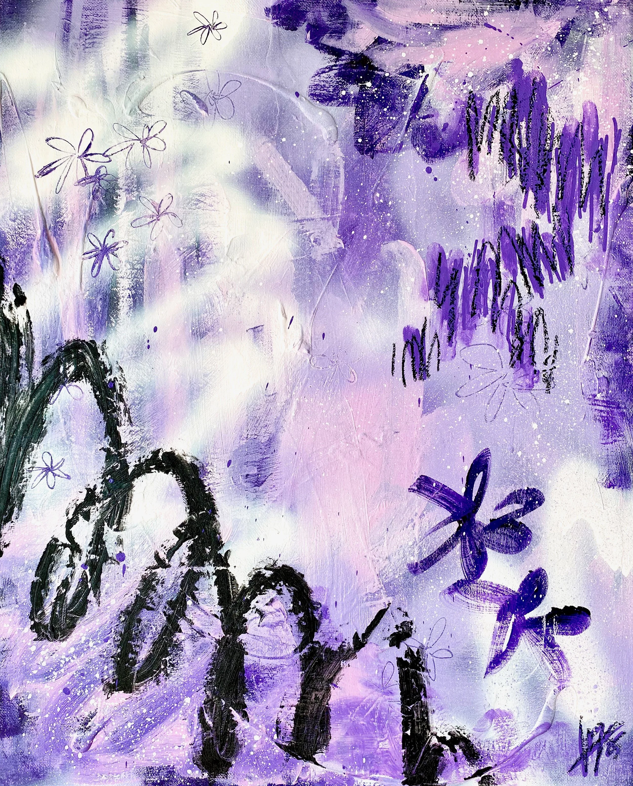 'Virgo' by Eryn Marshall, 30x30cm, mixed-media on stretched canvas, 2023