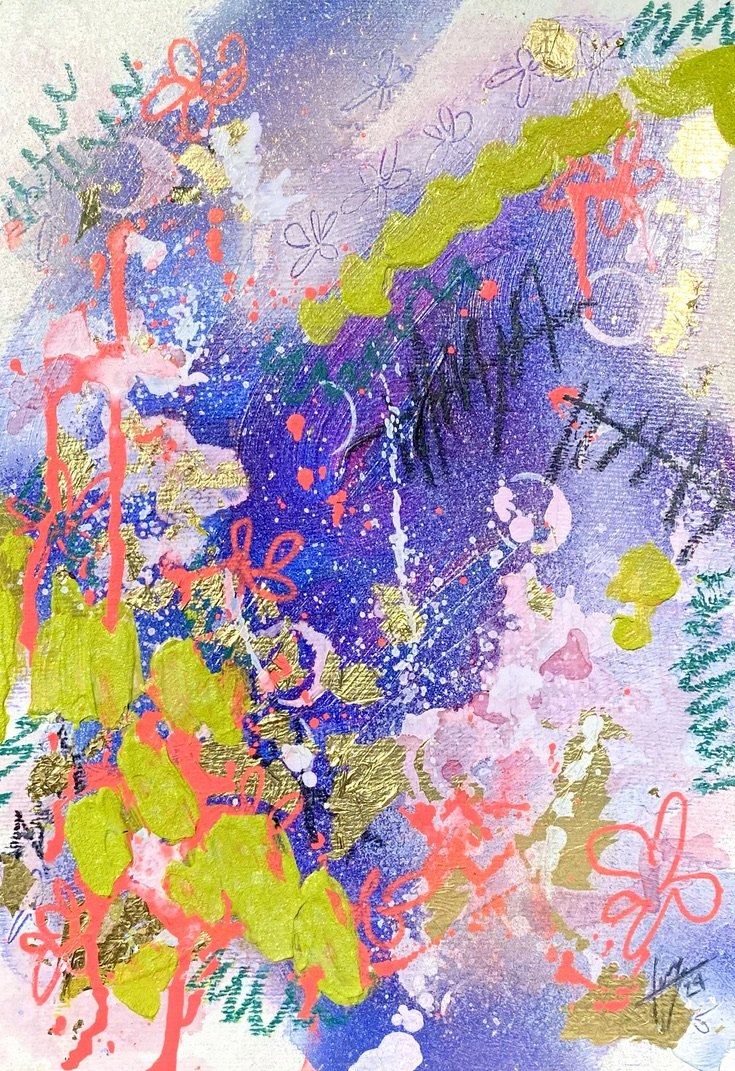 'Tip-Toe' by Eryn Marshall, 21x29.7cm, mixed-media on canvas paper, 2024