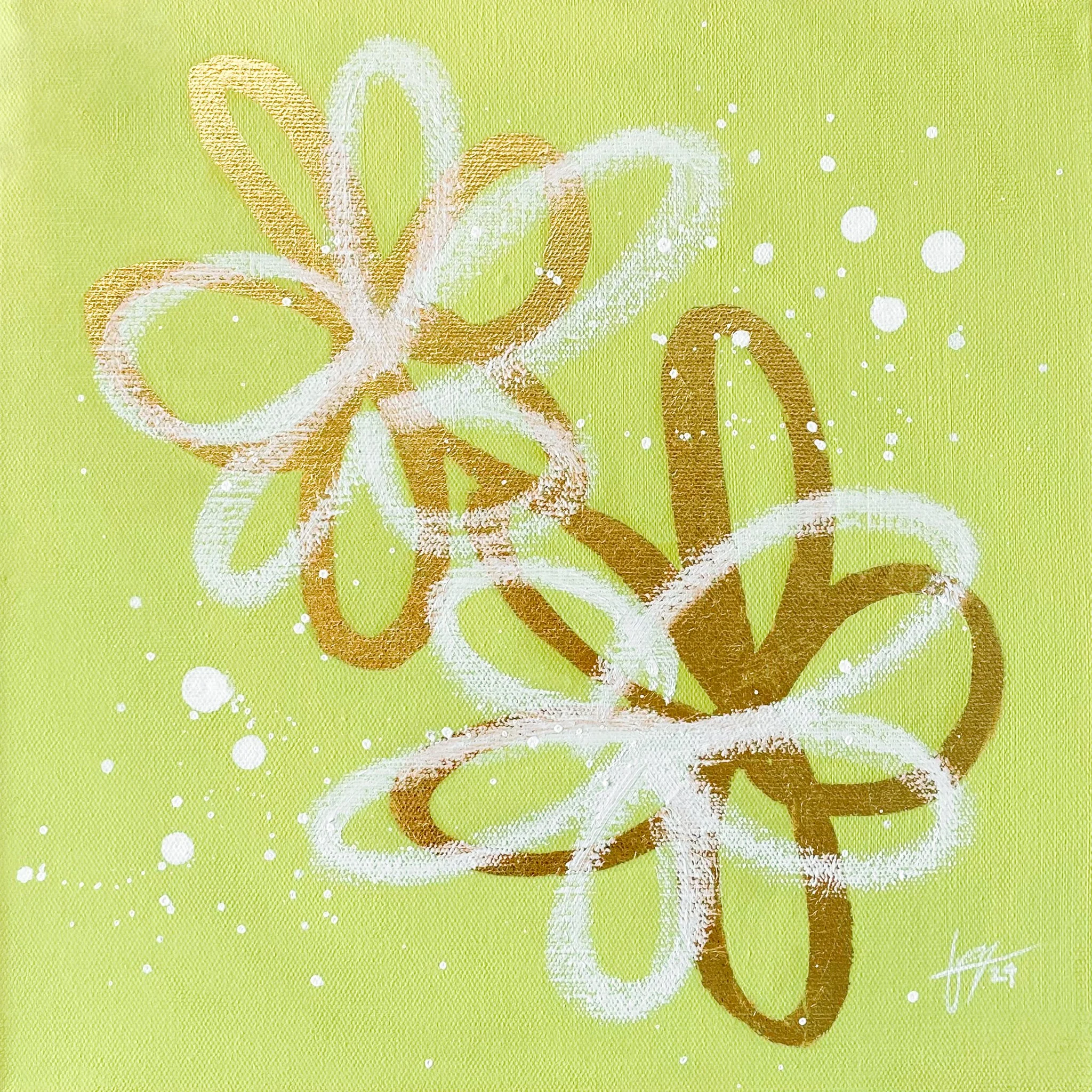 'Sprightly' by Eryn Marshall, 30x30cm, mixed-media on stretched canvas, 2024 (Part II)