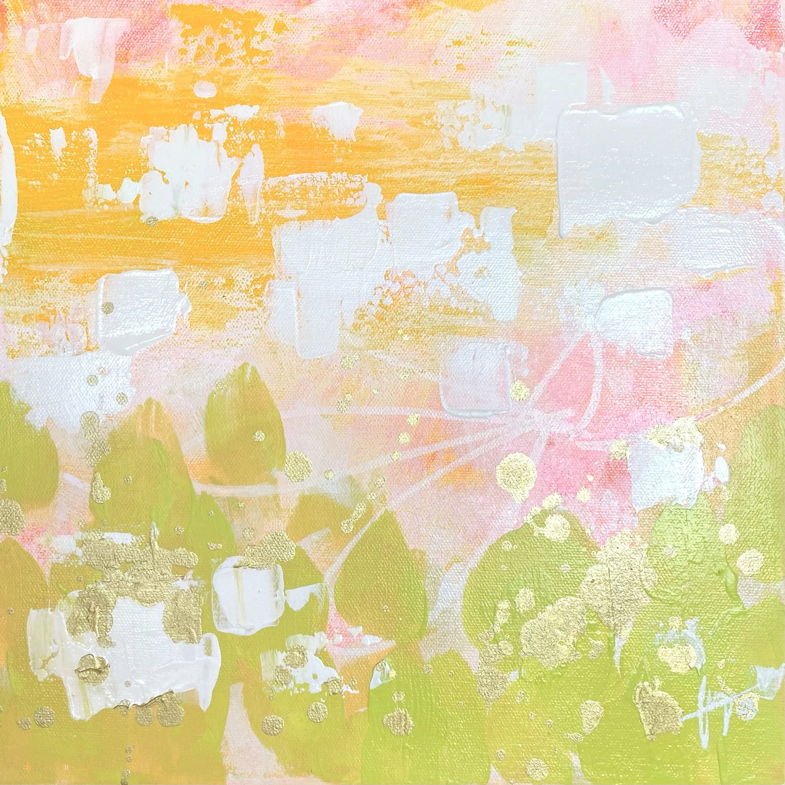 'Wildflower' by Eryn Marshall, 30x30cm, mixed-media on stretched canvas, 2023 (Part I)
