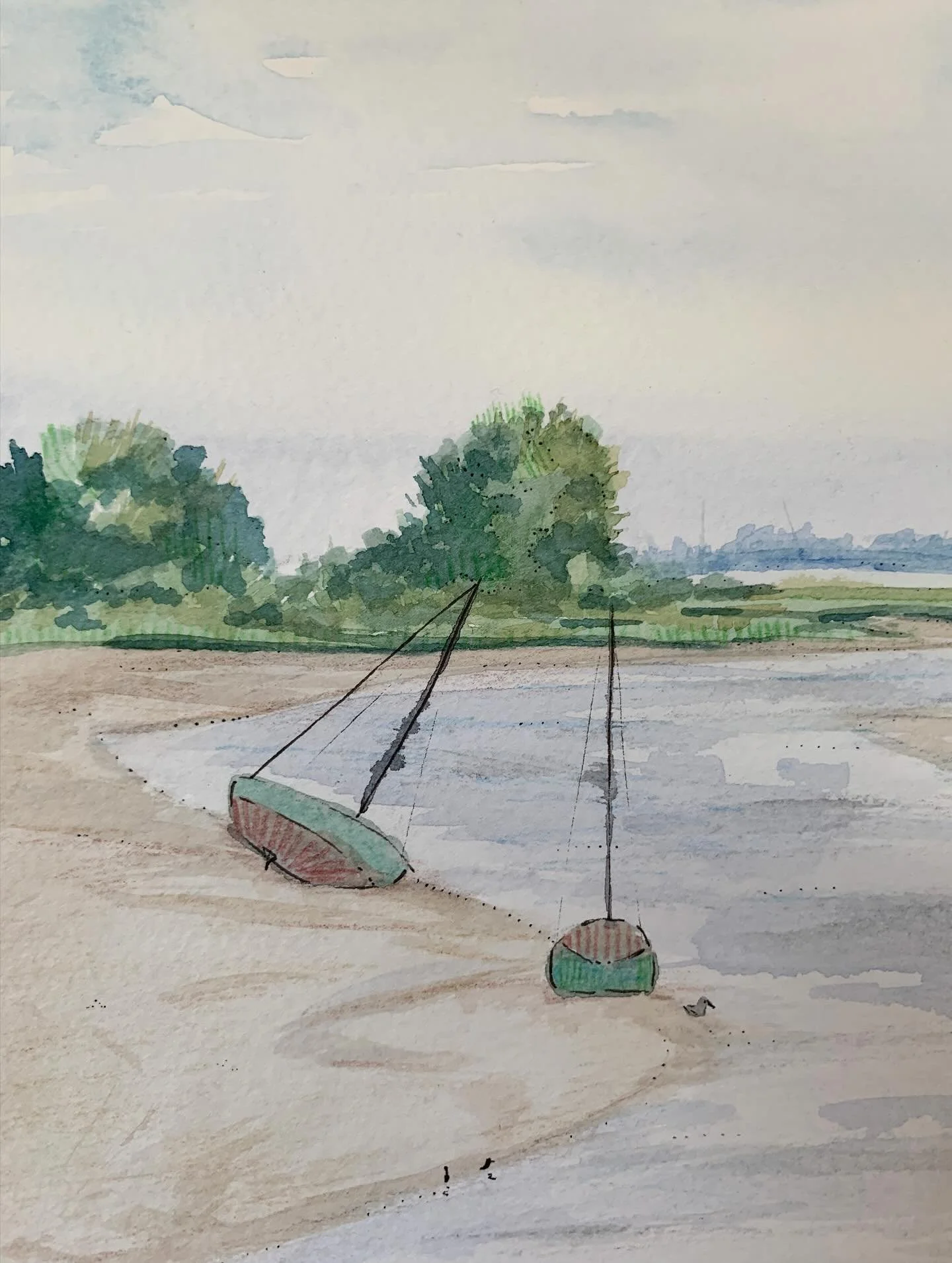 I went to the park again to draw ✨🫶🏼

#watercolours #observational #maldon #sunny #calm #art