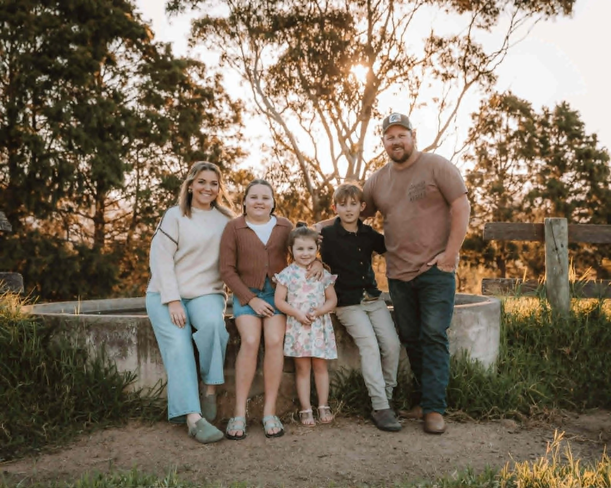 A family of six people, including three children, who live on a farm and farm bees for honey and make natural skincare