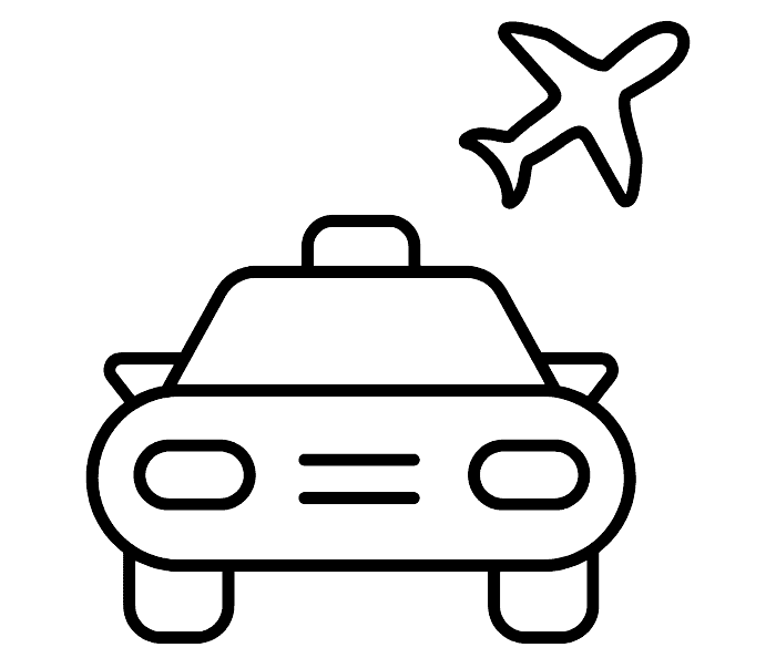 Taxi and airplane icon