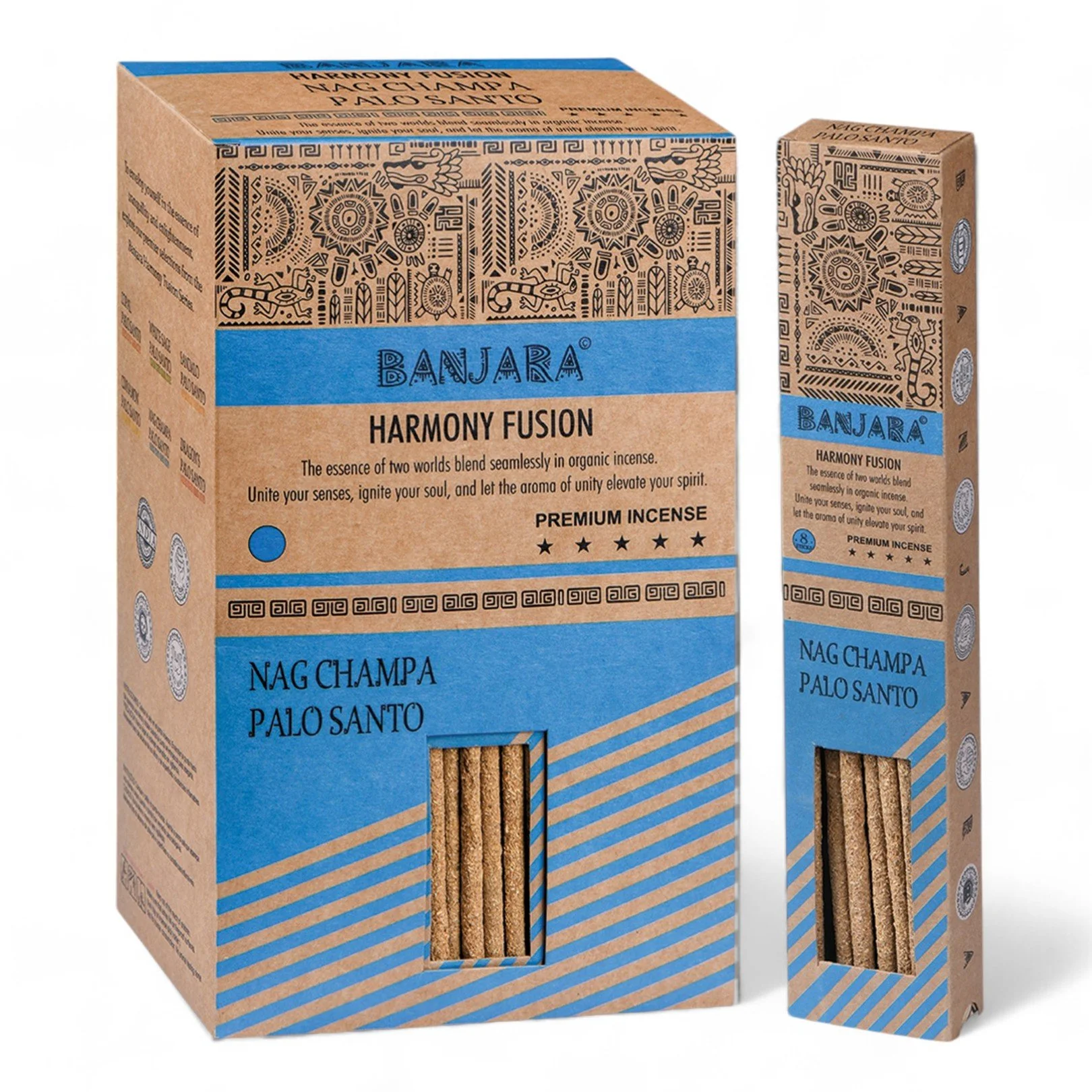 Banjara Palo Santo Incense Smudge Sticks - Nag Champa (12 Sticks)