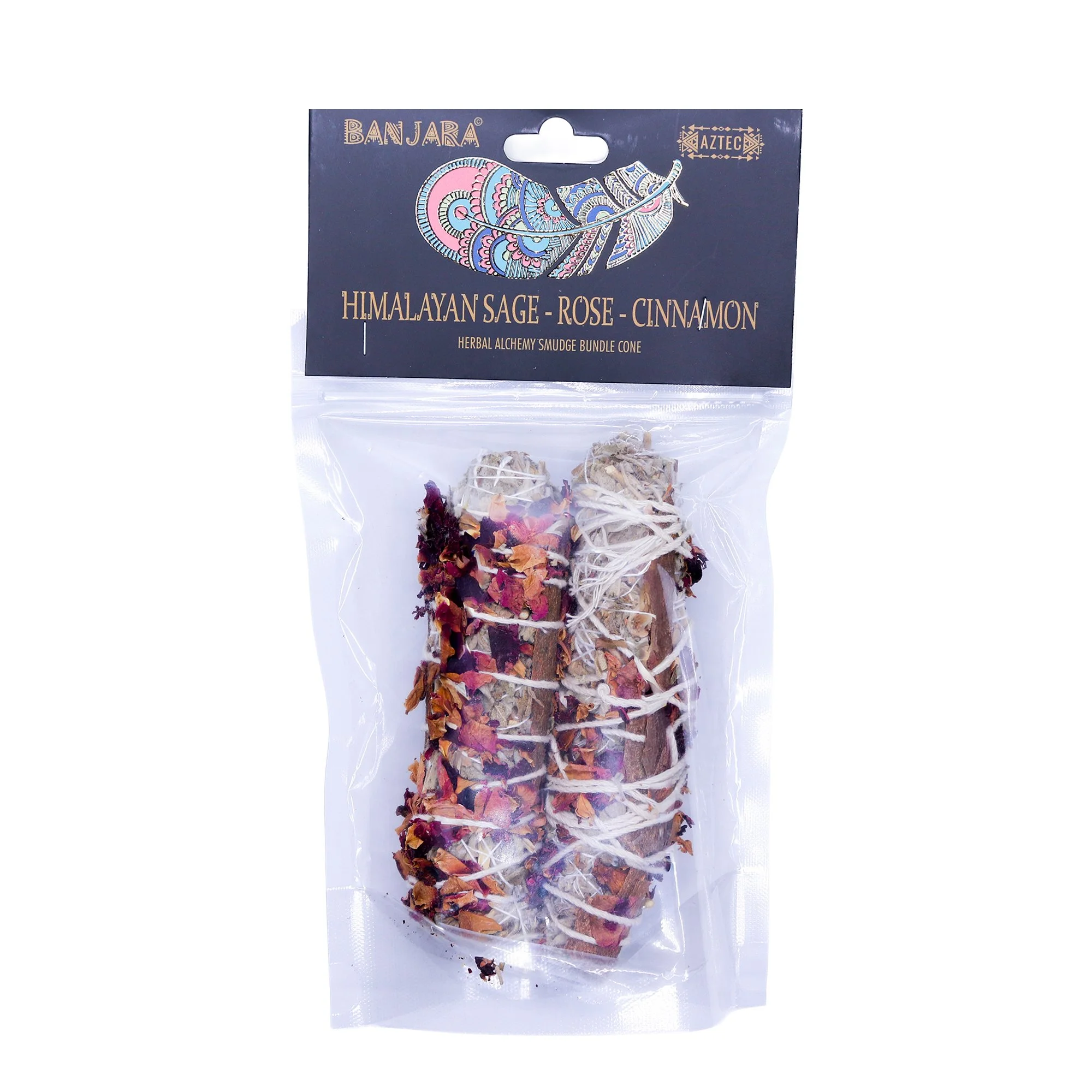 Himalayan Sage, Rose & Cinnamon - Banjara Smudge/Smoulder Stick Duo