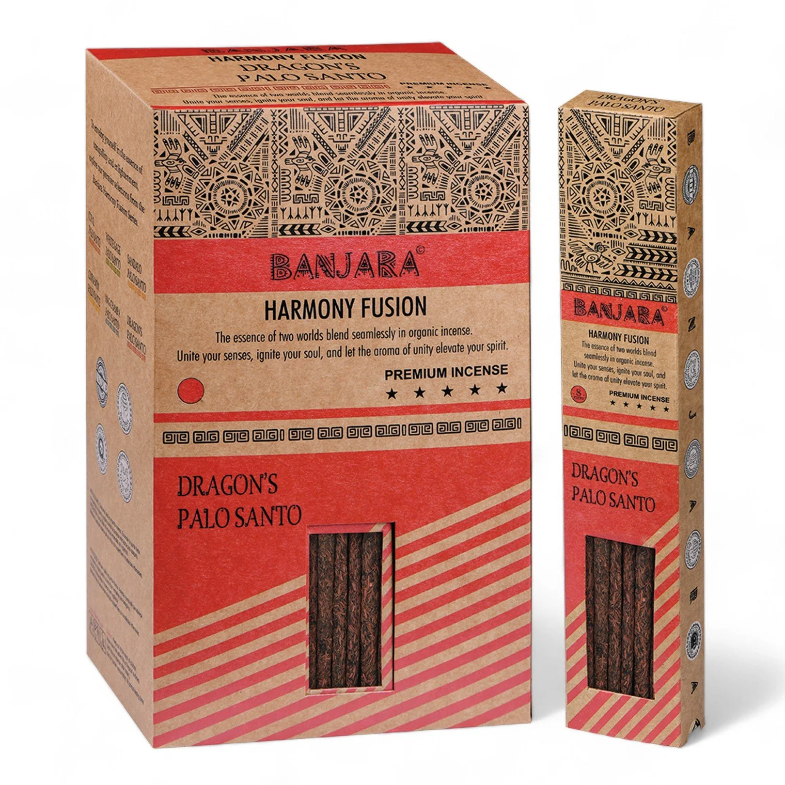 Banjara Palo Santo Incense Smudge Sticks - Dragon's Blood (12 Sticks)