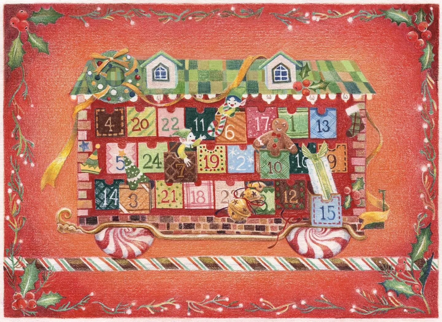 Taking a gentle stroll through December with advent calendar train lockscreen🚂 I caught Covid so it&rsquo;s been a slow progress but I&rsquo;m glad I was able to finish it by the first day of the month(well, in the US at least!)

This time I wanted 