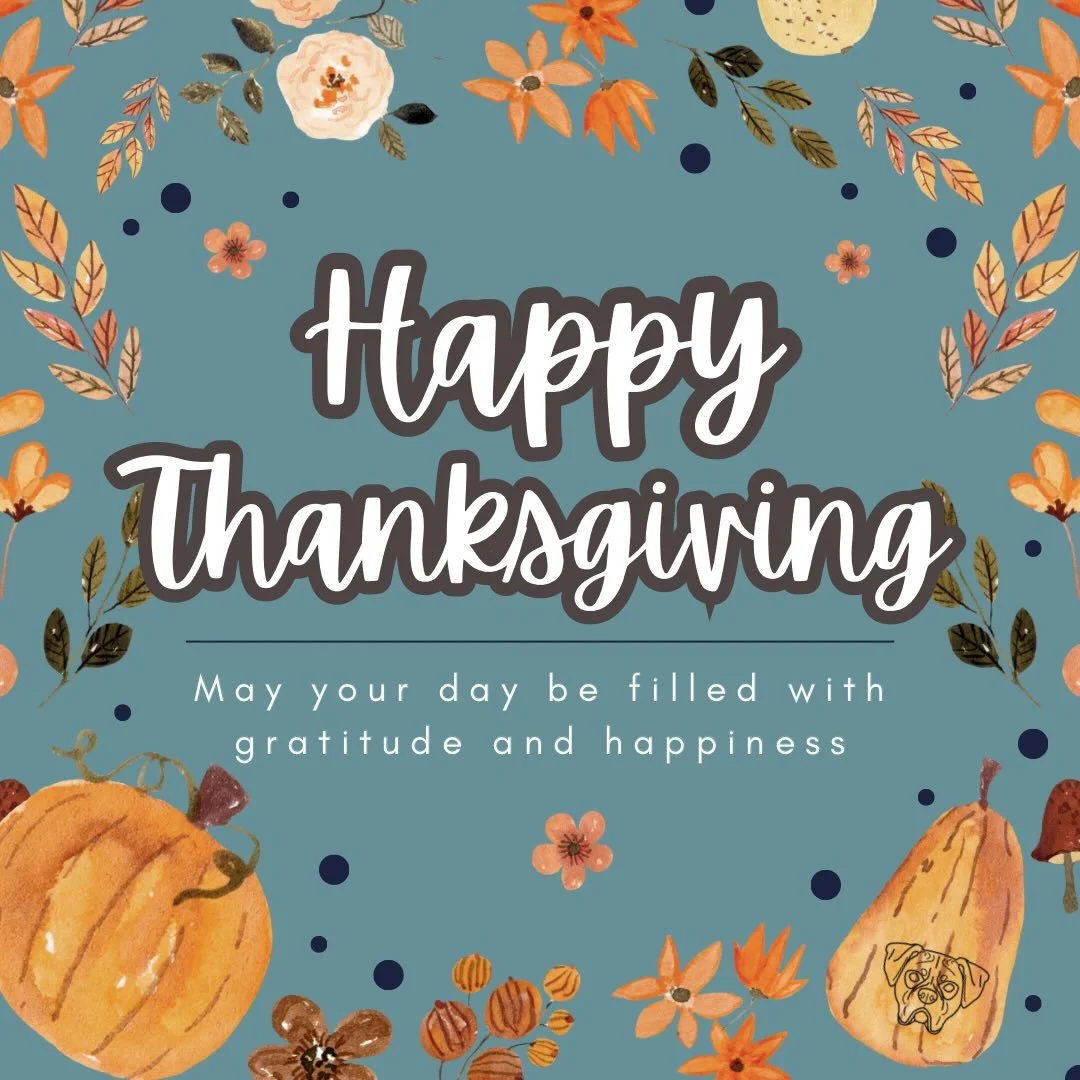We are so thankful for you 🫶🏼 

May your day be filled with gratitude and happiness (and snuggles with your furbabies) 

- Kelley, Madison, Amanda (&amp; Cudi)