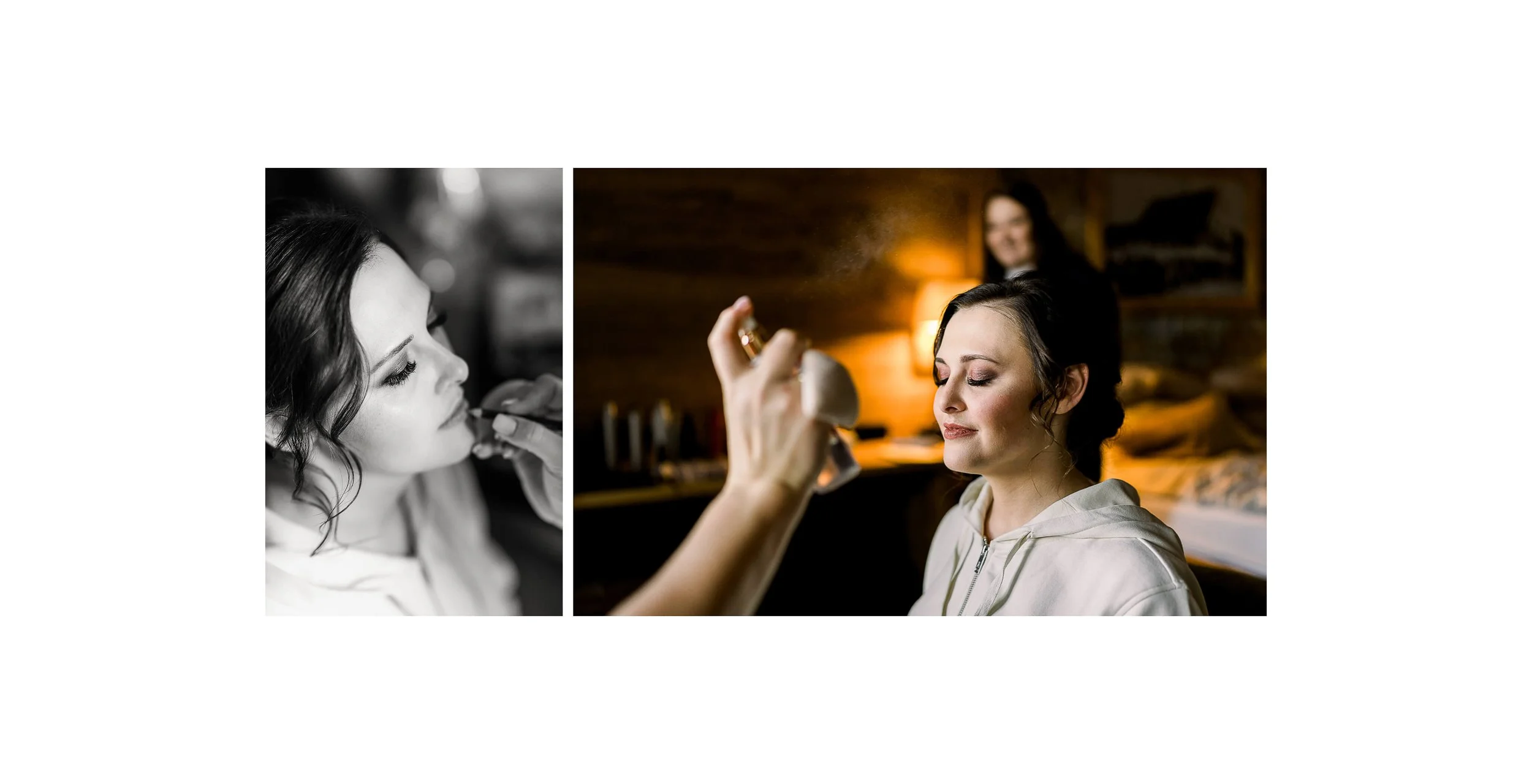 Hochzeit Bad Woerishofen Fotoshooting Braut Getting Ready Vorbereitungen Rustikal Hotel Adler Schwarz-Weiss