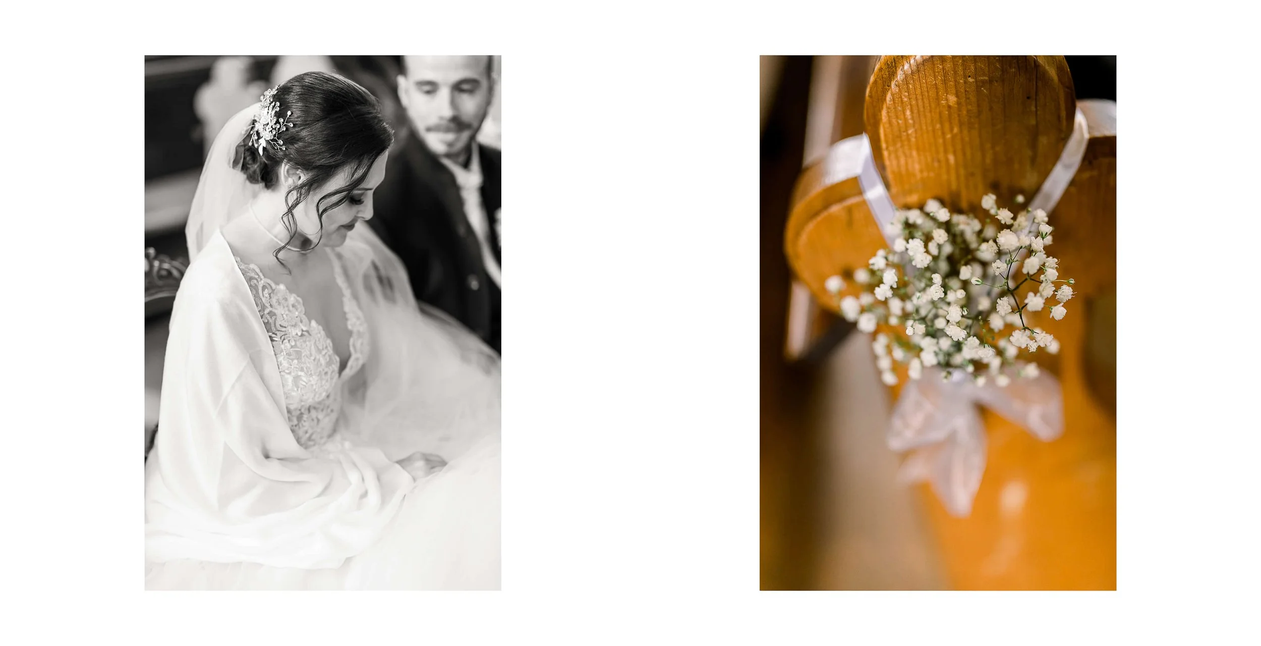 Hochzeit Bad Woerishofen Kirchliche Trauung Herbst Hochzeitsdeko Braut Schwarz-Weiss