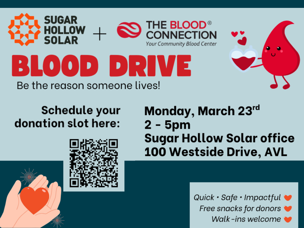 Blood Drive at Sugar Hollow Solar