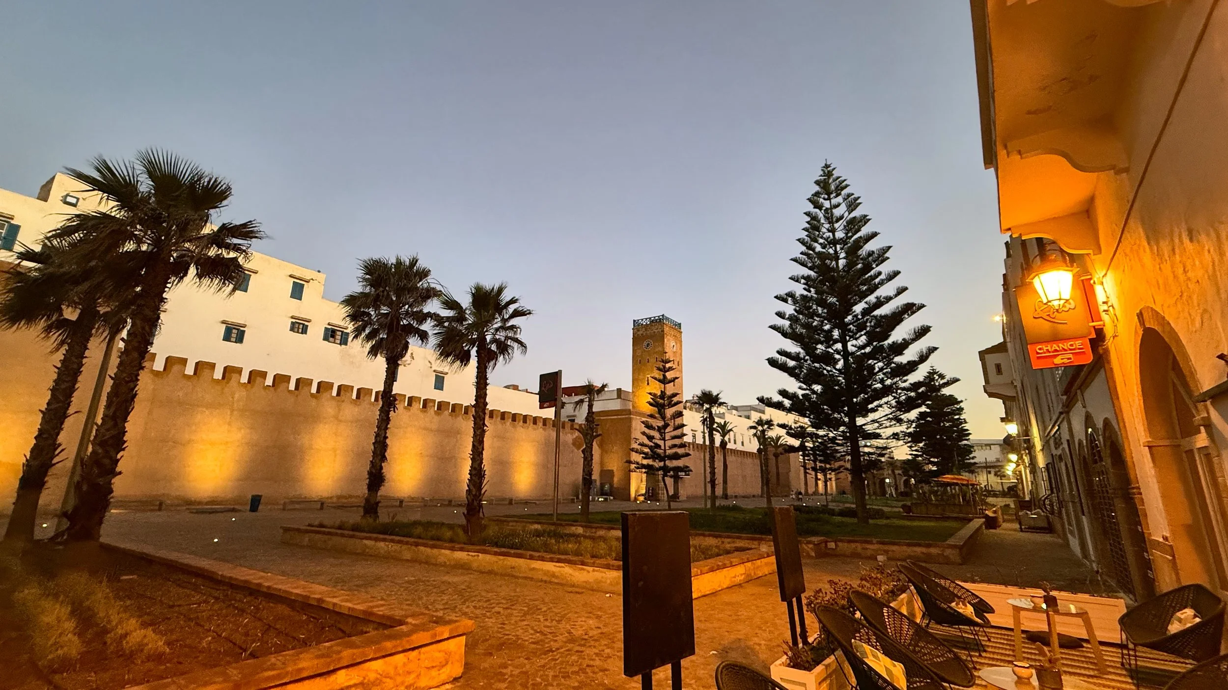 Essaouira - Clock Tower with Town Wall 