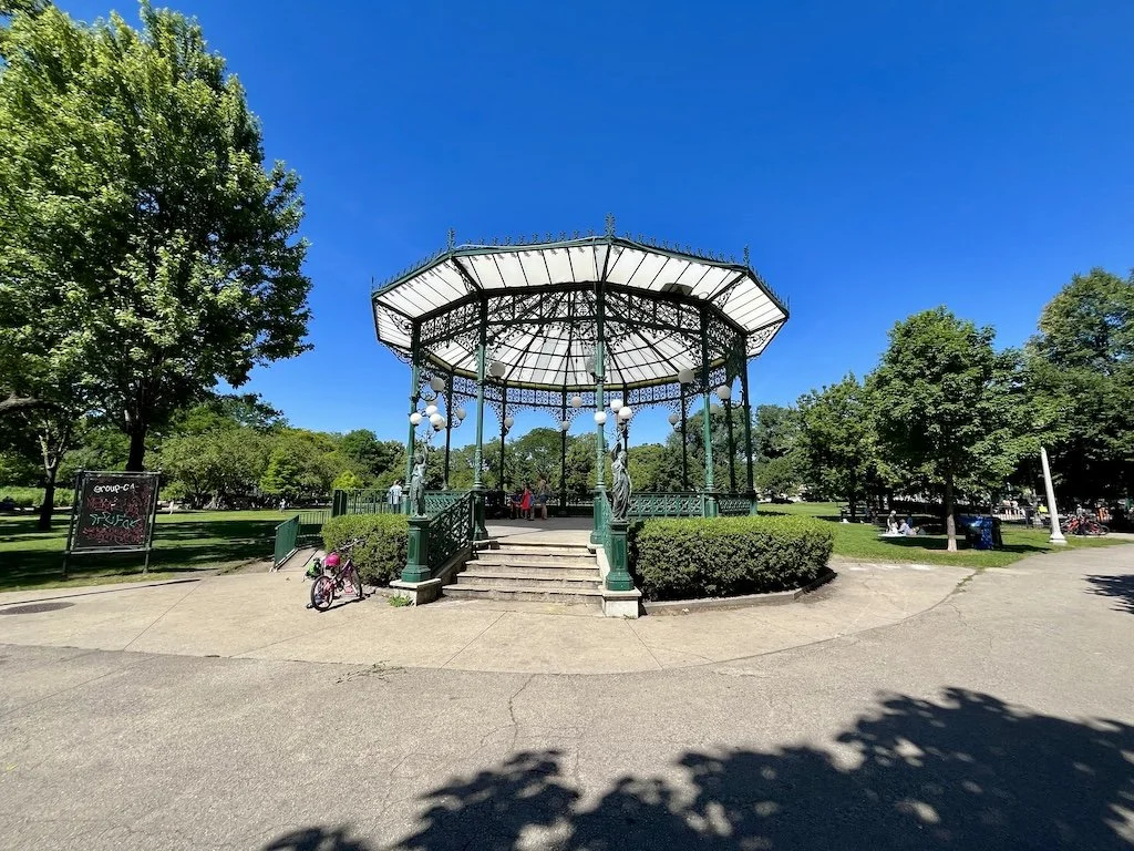 Gideon Welles Park Gazeebo in Lincoln square, Chicago.