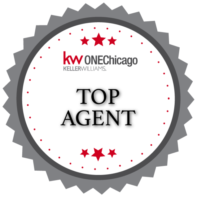 Keller Williams ONEChicago Top Agent award badge.