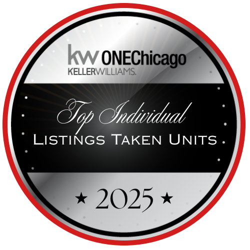 Keller Williams ONEChicago Top Individual Listings Taken Units award, 2025.