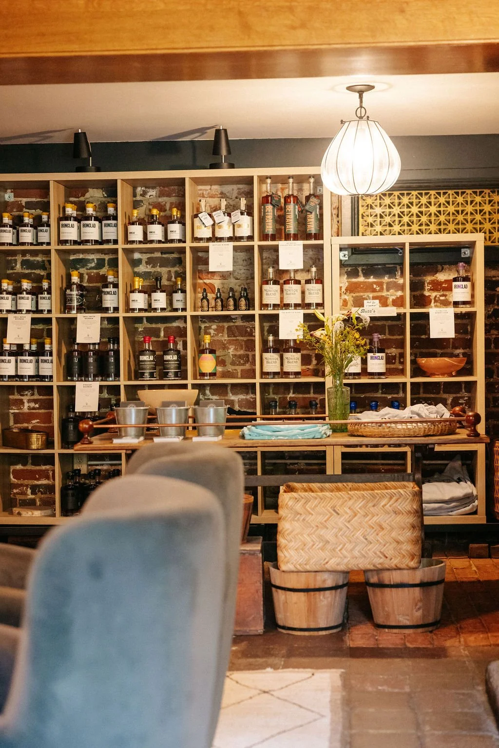 An overview of the bottle shop at the historic Ironclad Inn Fredericksburg Virginia tasting room
