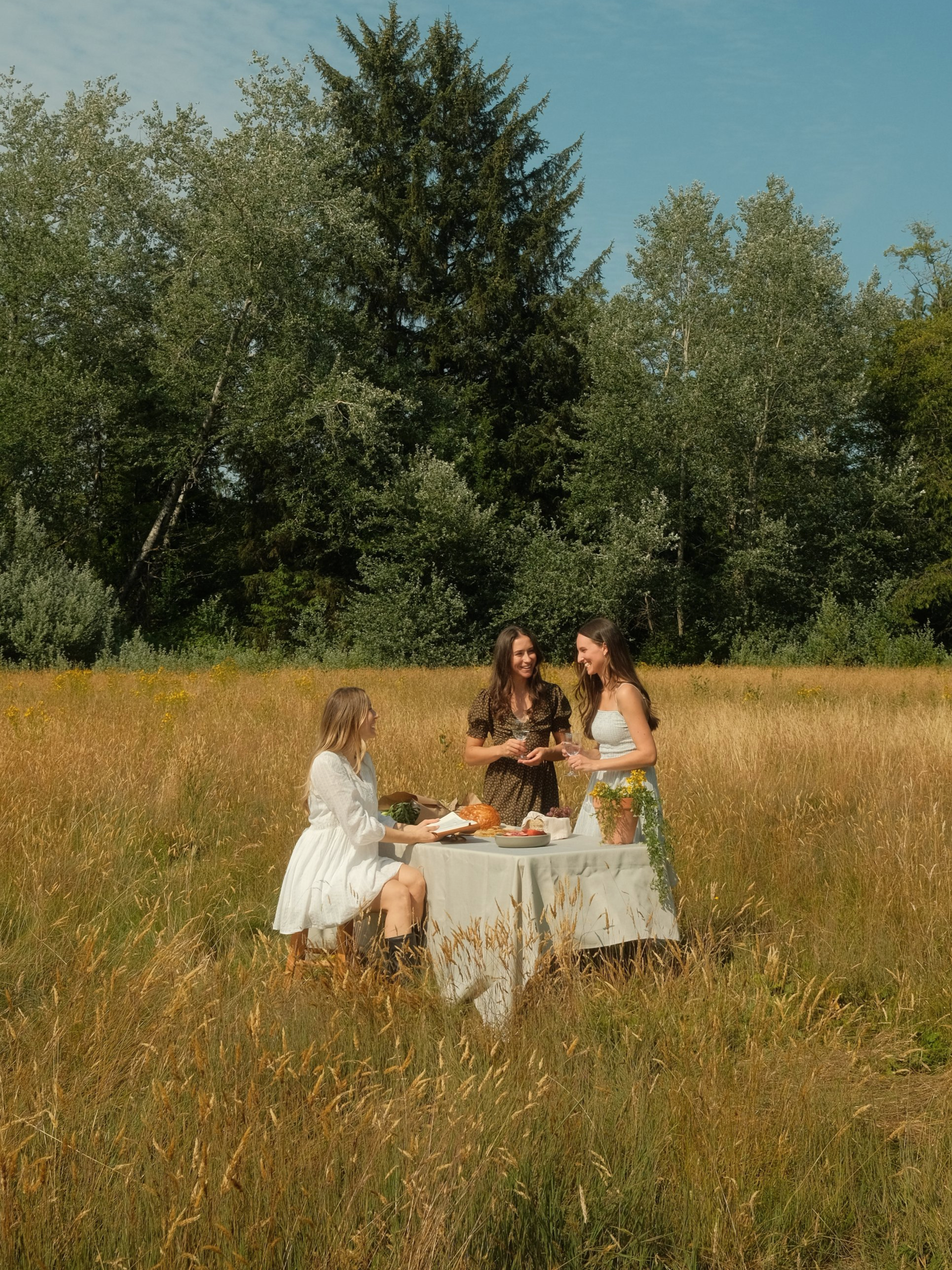 women gathering in field christian community