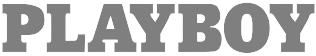"PLAYBOY" in bold black text on white background