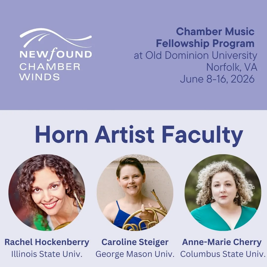 🎶 Calling All French Hornists! 🎶

Applications are still open for college and post-college French hornists to join us at the 2026 Newfound Chamber Winds Chamber Music Fellowship Program!

Spend June 8&ndash;16, 2026 at Old Dominion University in No