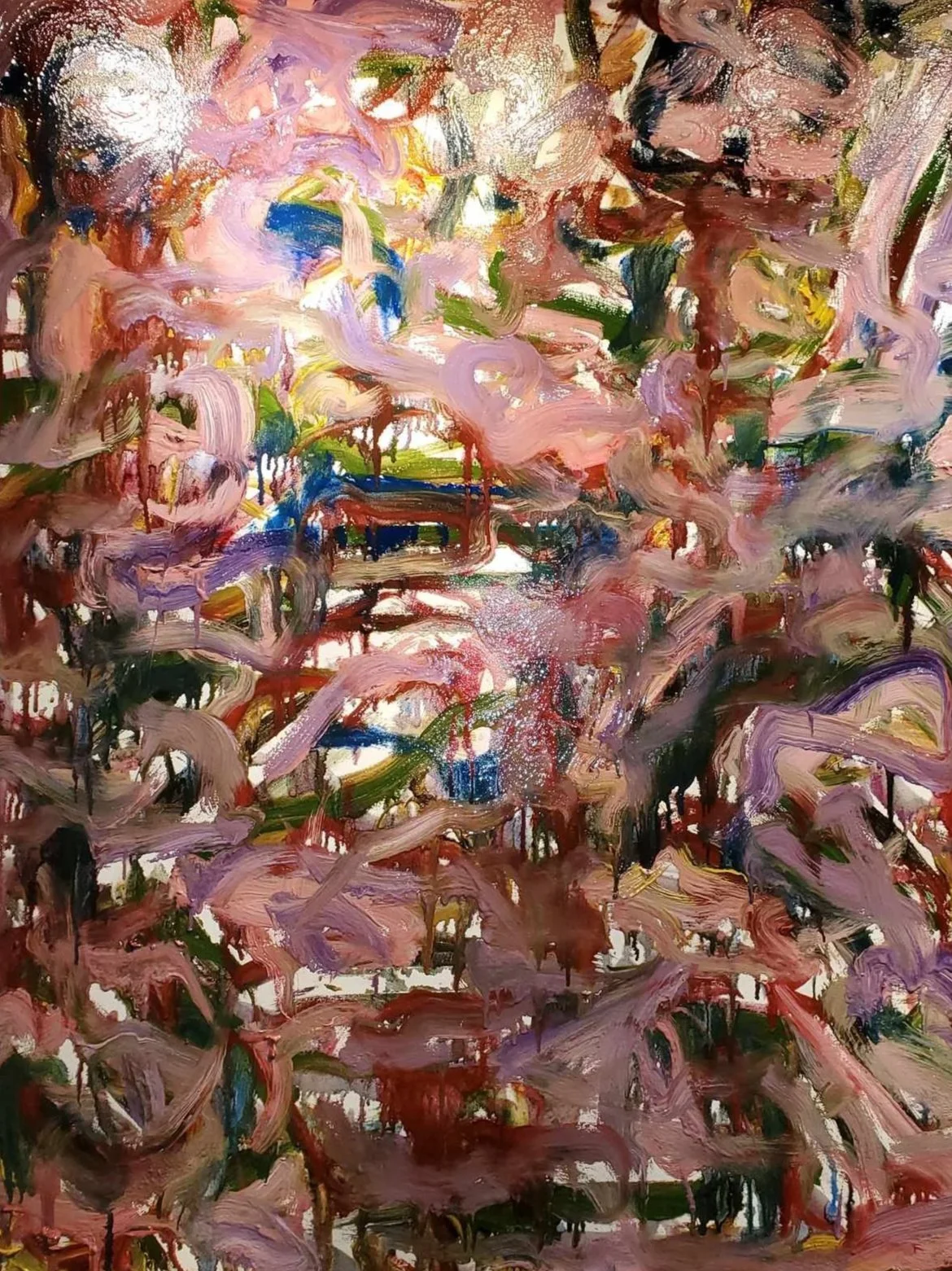 Embellishing the Gel, 2023, Oil, impasto gel, plaster paris in oil medium on canvas, 47 1/2x 38 inches