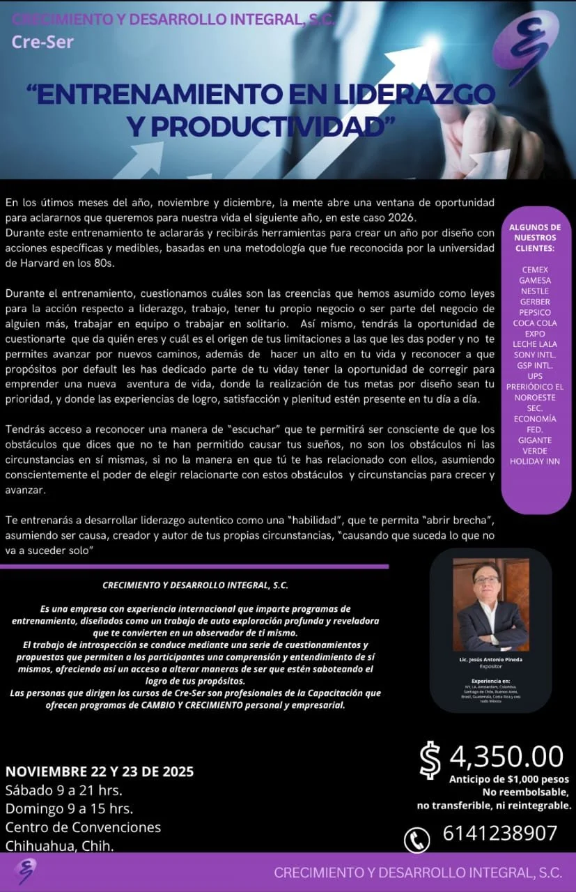 Entrenamiento En Liderazgo Y Productividad