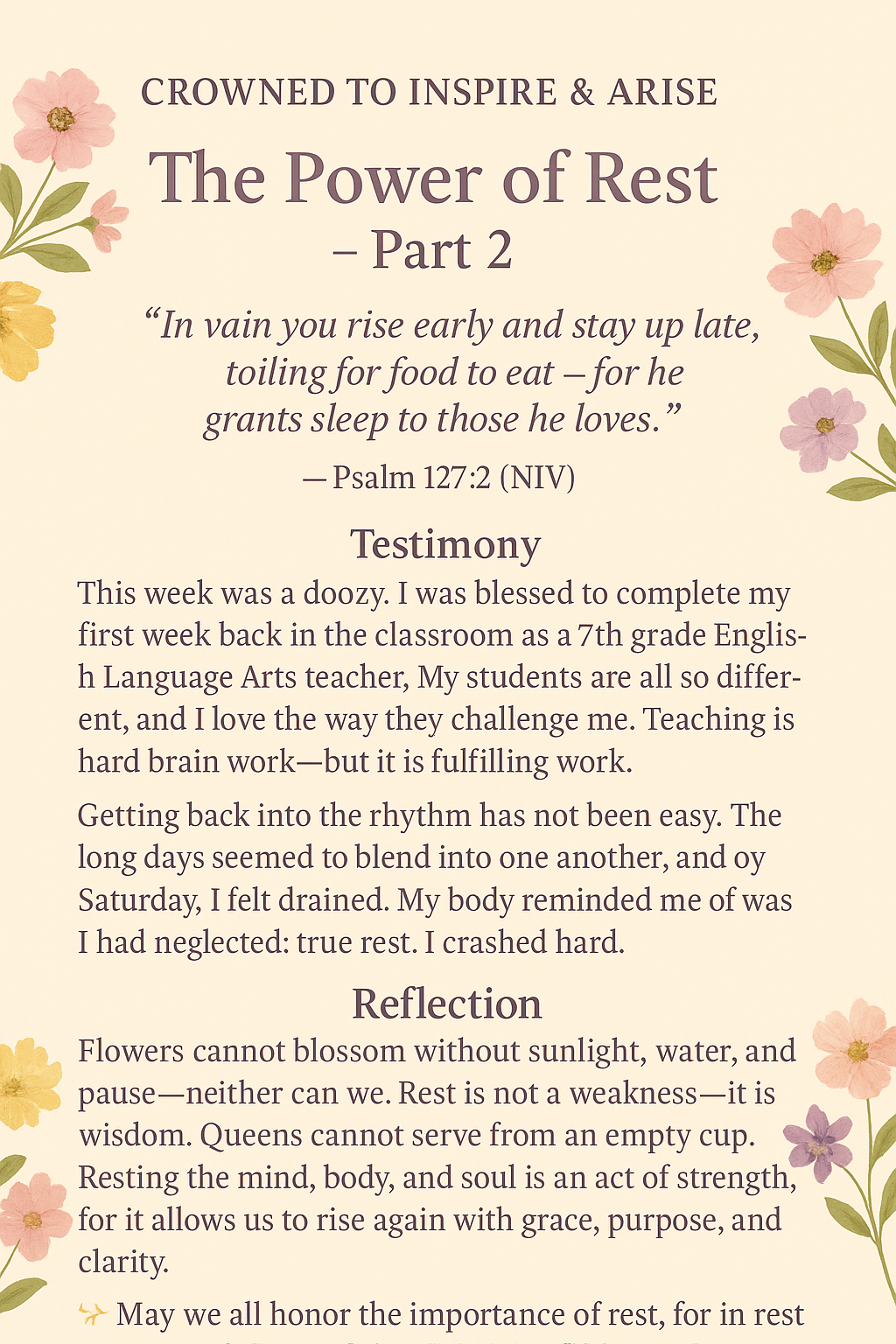 🌸 Crowned to Inspire &amp; Arise – Issue #5