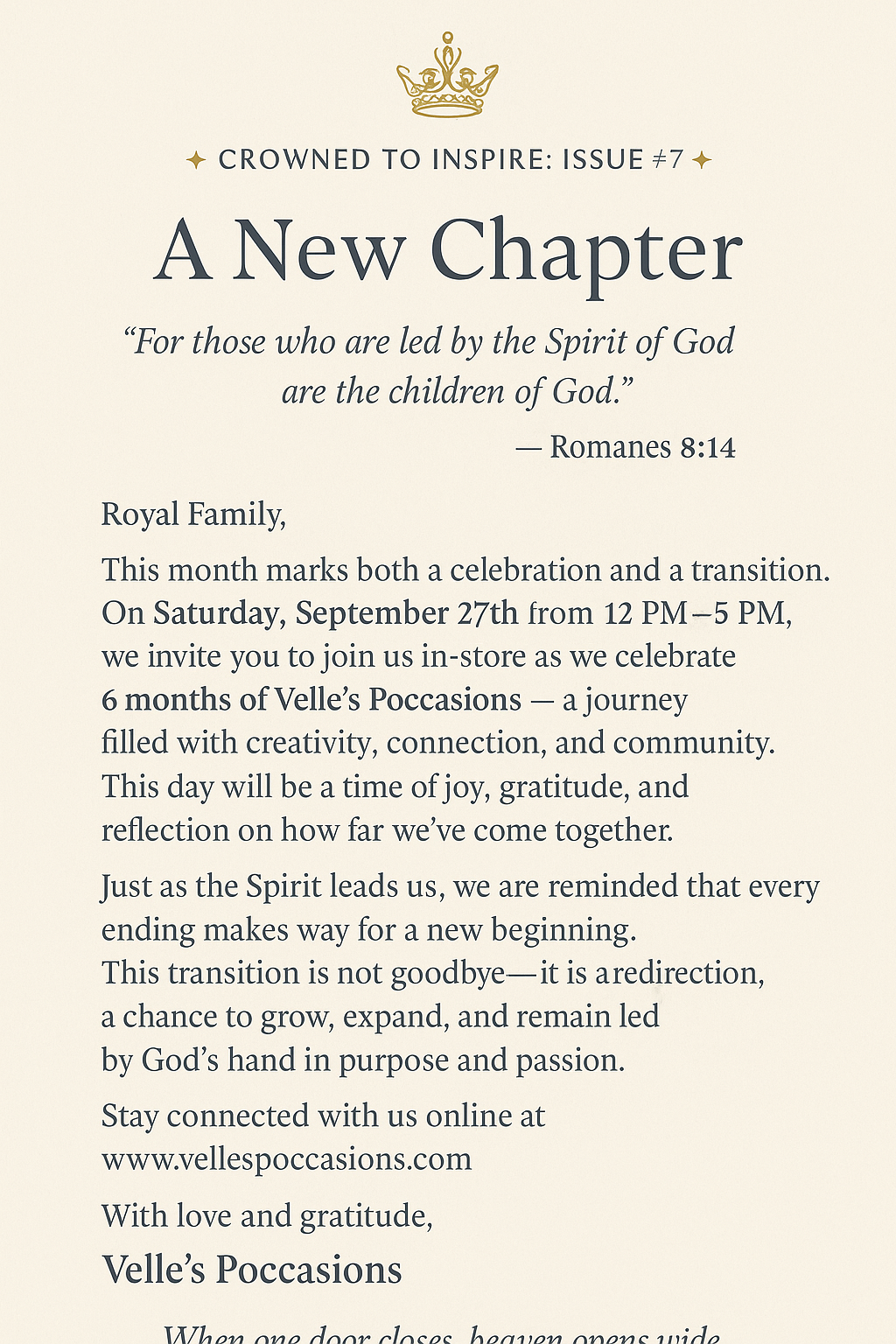 ✨ Crowned to Inspire: Issue #7 ✨ 