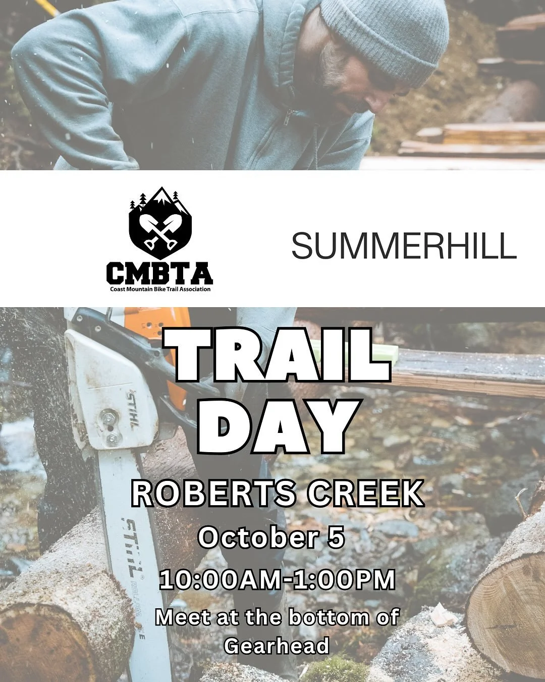 We look forward to seeing you this Sunday October 5th at 10am! CMBTA trail day on Gearhead/Toothchipper sponsored by @summerhillfinehomes and lead by Paul Cooper with support from Dylan Dunkerton and all the CMBTA members who we look forward to seein