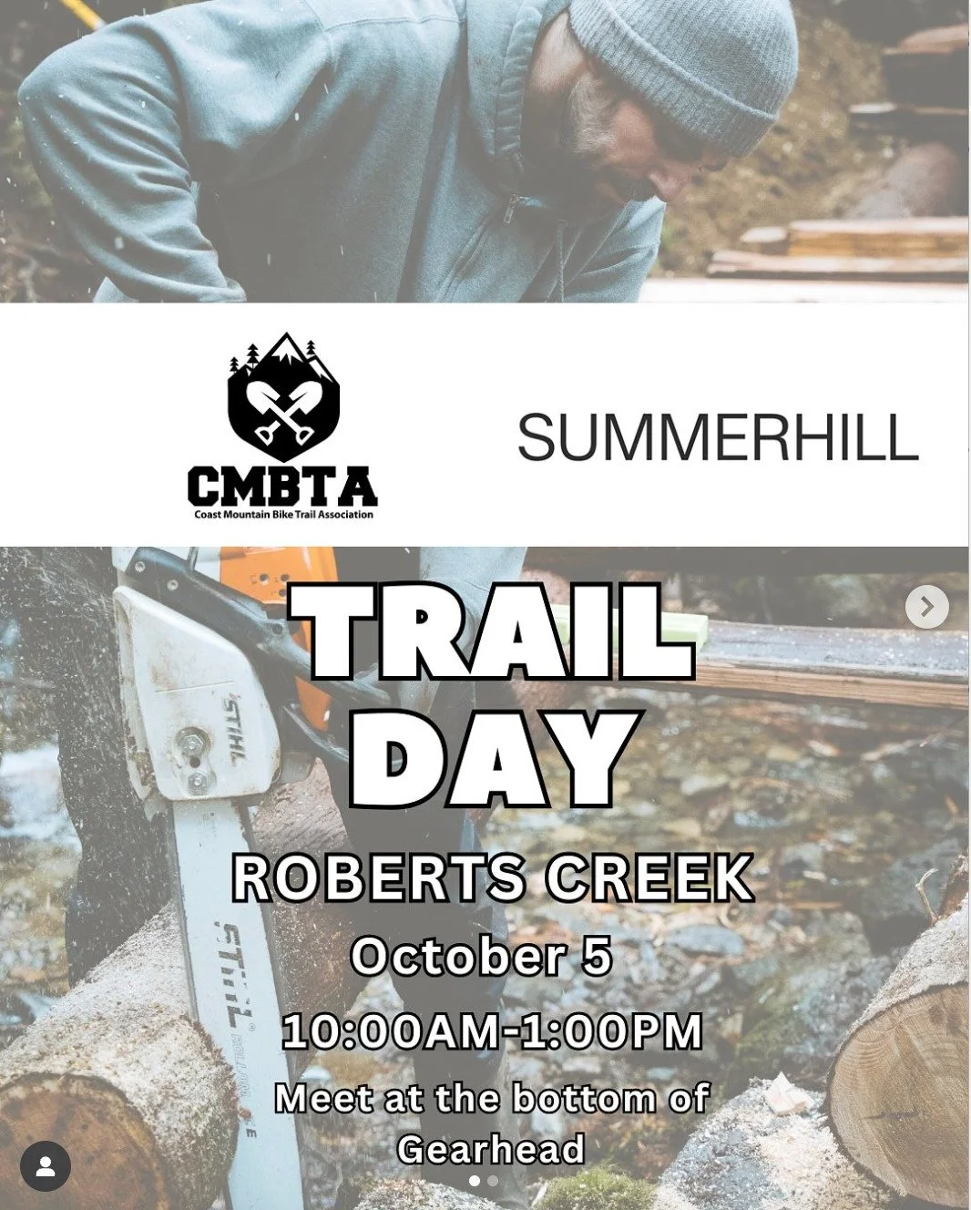Can&rsquo;t wait to soak up the sunshine with you TODAY at 10am! ☀️

Join us for the CMBTA Trail Day on Gearhead/Toothchipper, sponsored by @summerhillfinehomes and led by Paul Cooper, with support from Dylan Dunkerton and all our awesome CMBTA membe