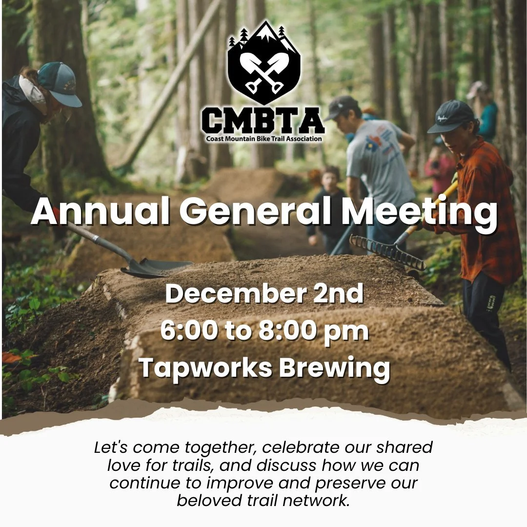 Attention trail users of the Lower Sunshine Coast!

This is your chance to help shape the future of our trail network and mountain bike community on The Coast. We're dedicated to building, maintaining, protecting, and advocating for the dirt treasure