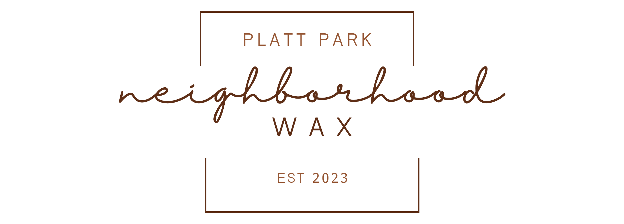 Neighborhood Wax logo for a boutique Brazilian waxing and brow studio in Denver's Platt Park neighborhood.