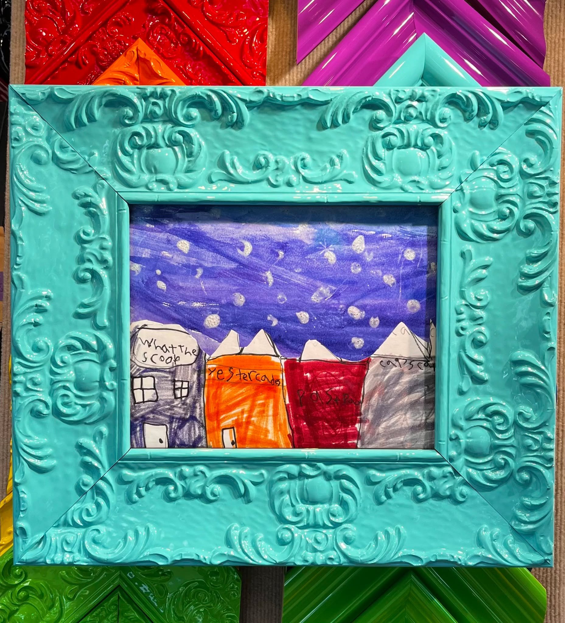 Today is our neighbor Metuchen's 125th Birthday!! 🥳 To celebrate, here's a young customer's favorite places in Metuchen:

What's The Scoop?
Yestercades
Pastry Lu
Cai's Cafe

What are your favorites? Framed in an eye-catching ornate Roma Moulding tea