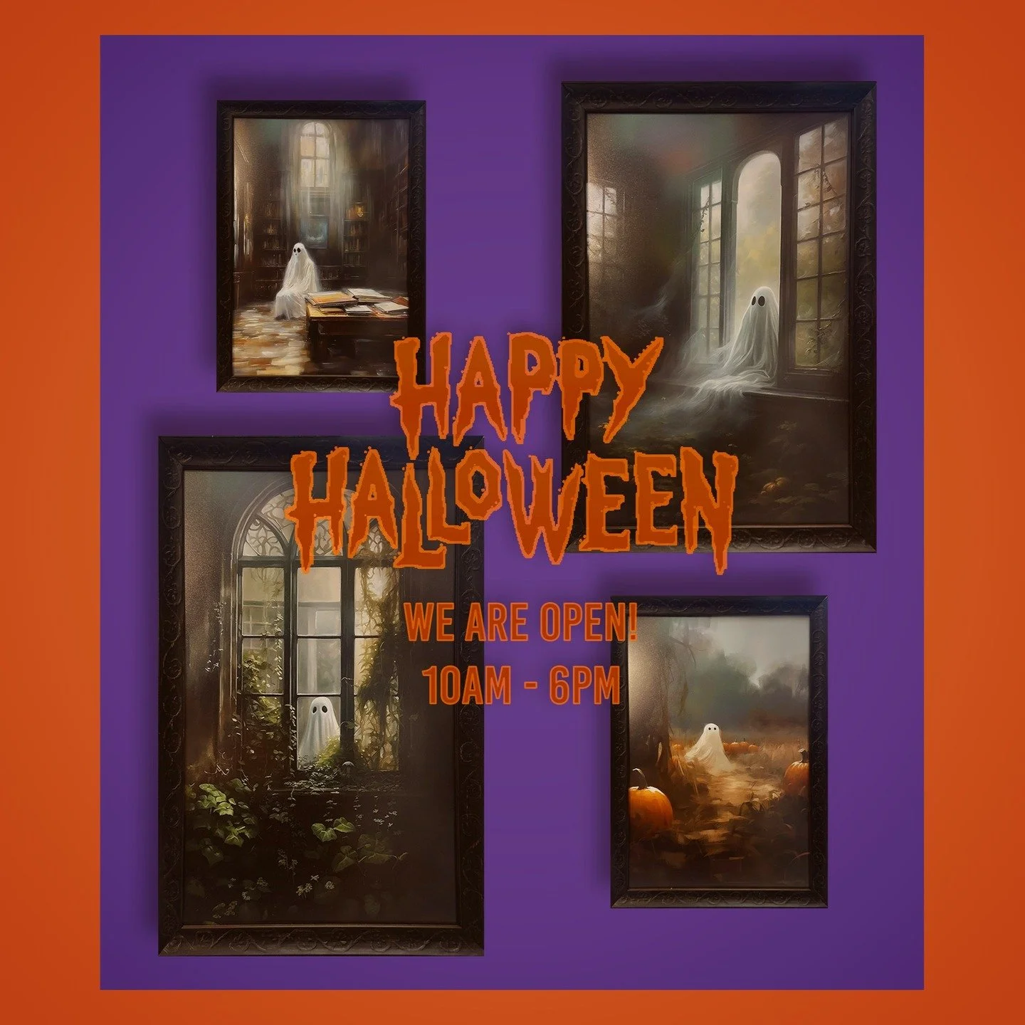 Happy Halloween!
Need a place to hide out from ghosts and ghouls? We are open today 10am to 6pm. 

#halloween #customframing #edisonnj