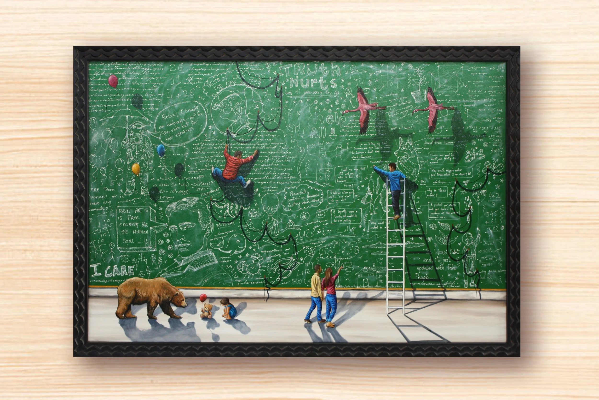 With the fall breeze in the air and the back to school bustle, this painting captures the joy of learning. Want to learn more about framing? Stop by and we can tell you all about it 🍎