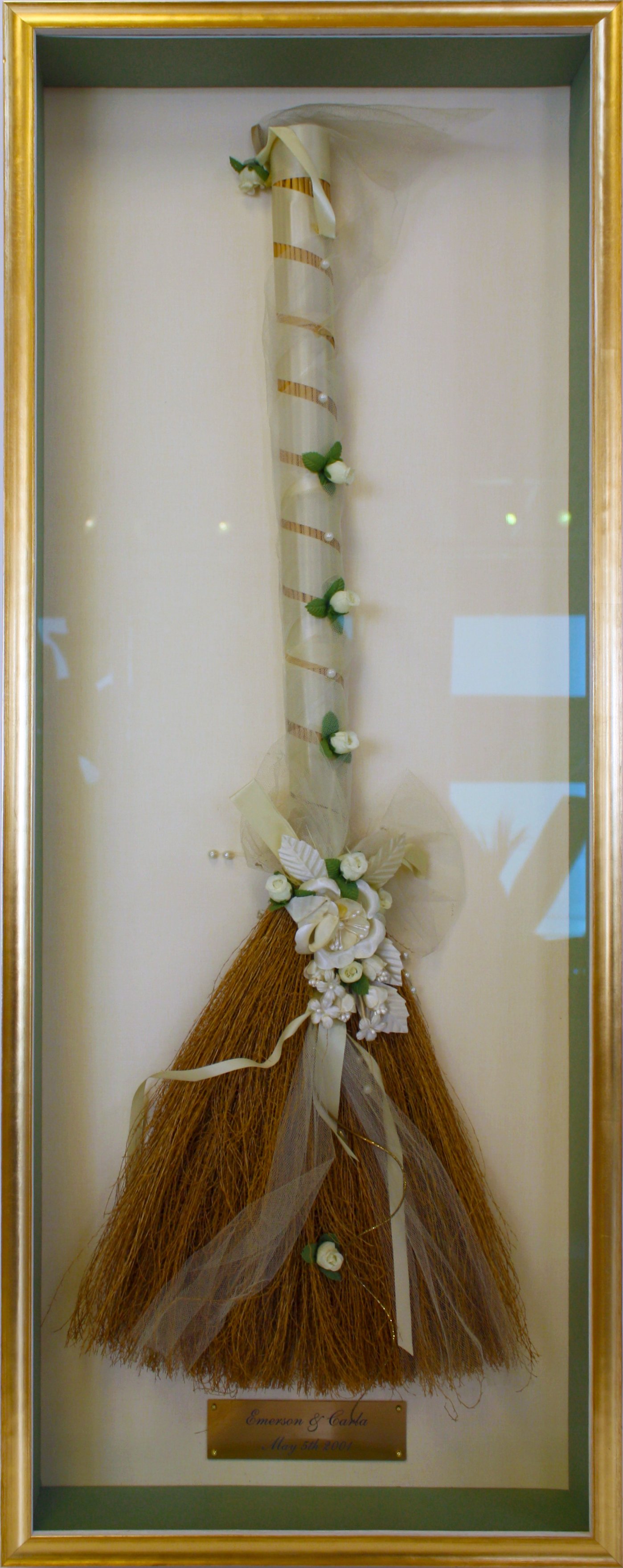 Jumping the Broom Wedding Tradition Custom Framed