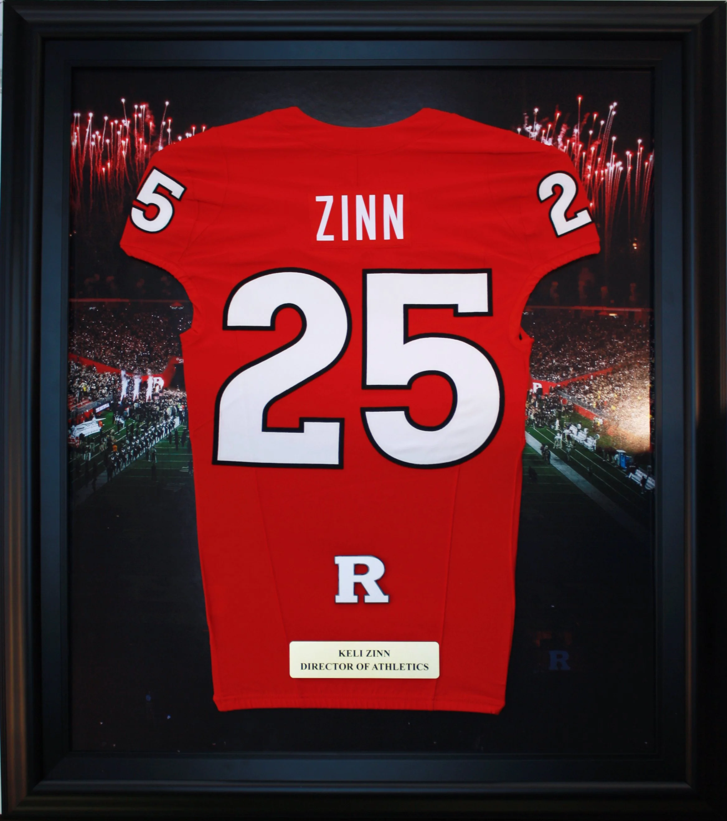 Rutgers RU Footaball Jersey Custom Framed Shadowbox Display.jpg