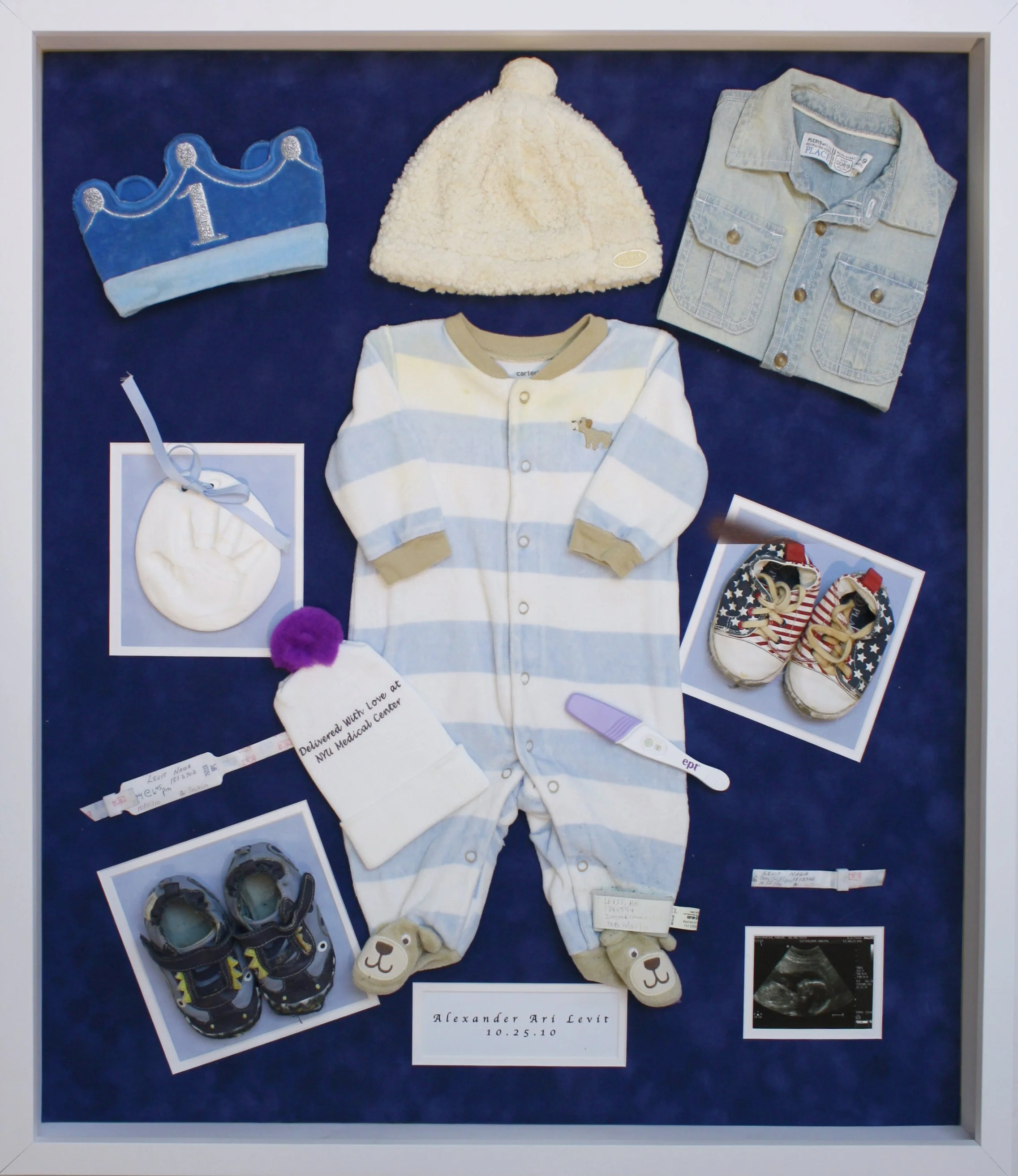Newborn Baby clothes memorabilia frame.jpg