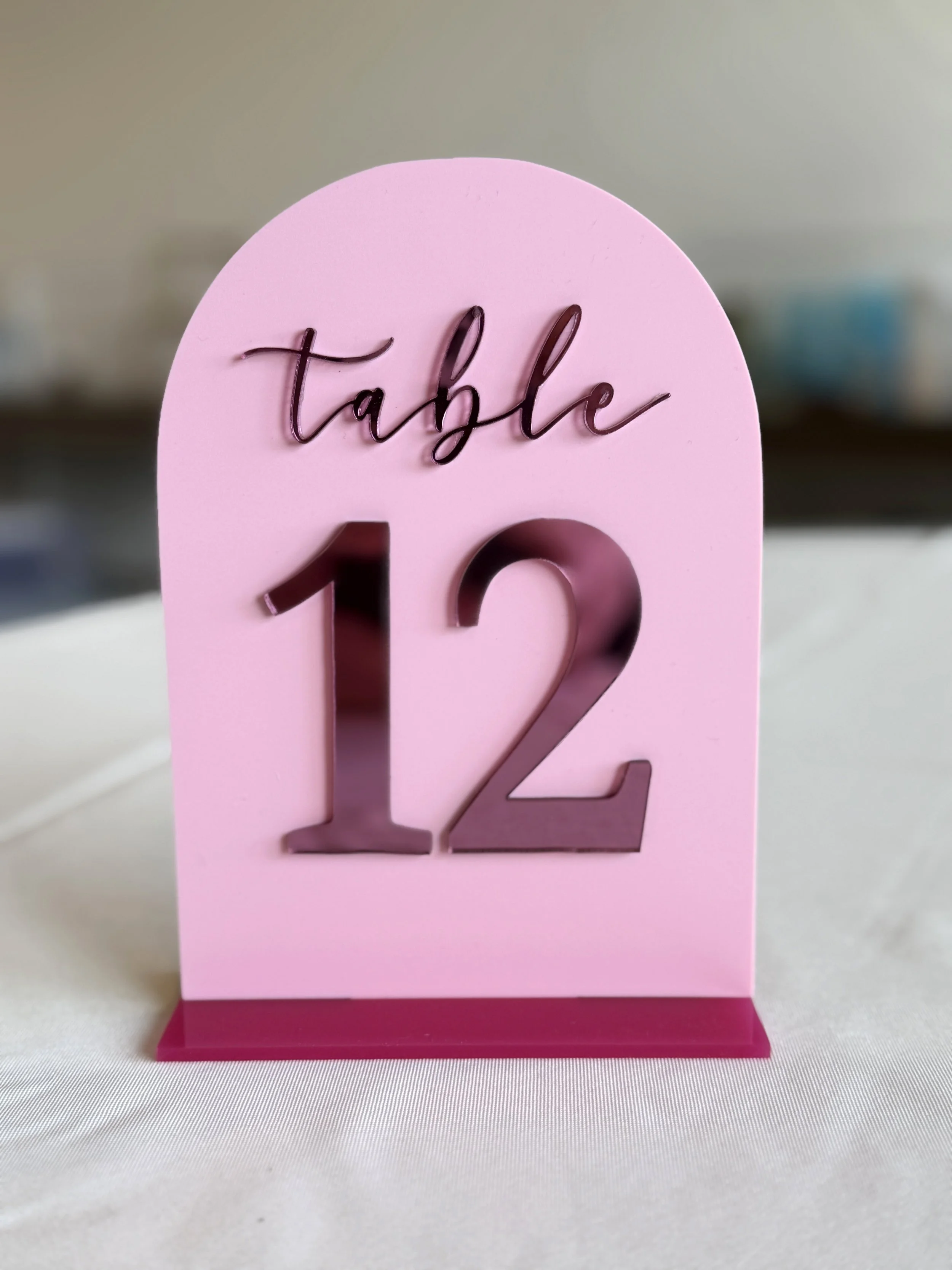 Custom Acrylic Arch Table Number