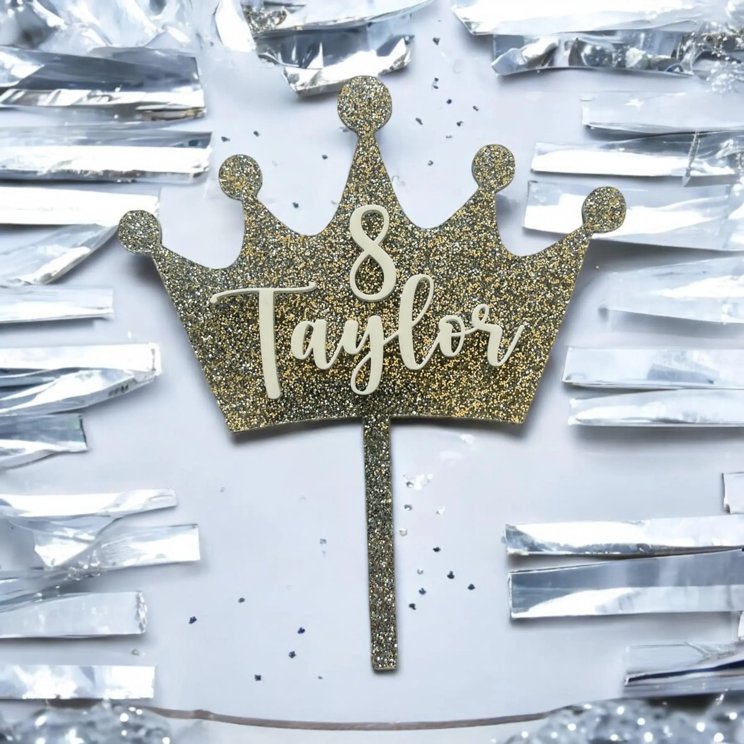 Crown Cake Topper, Personalized