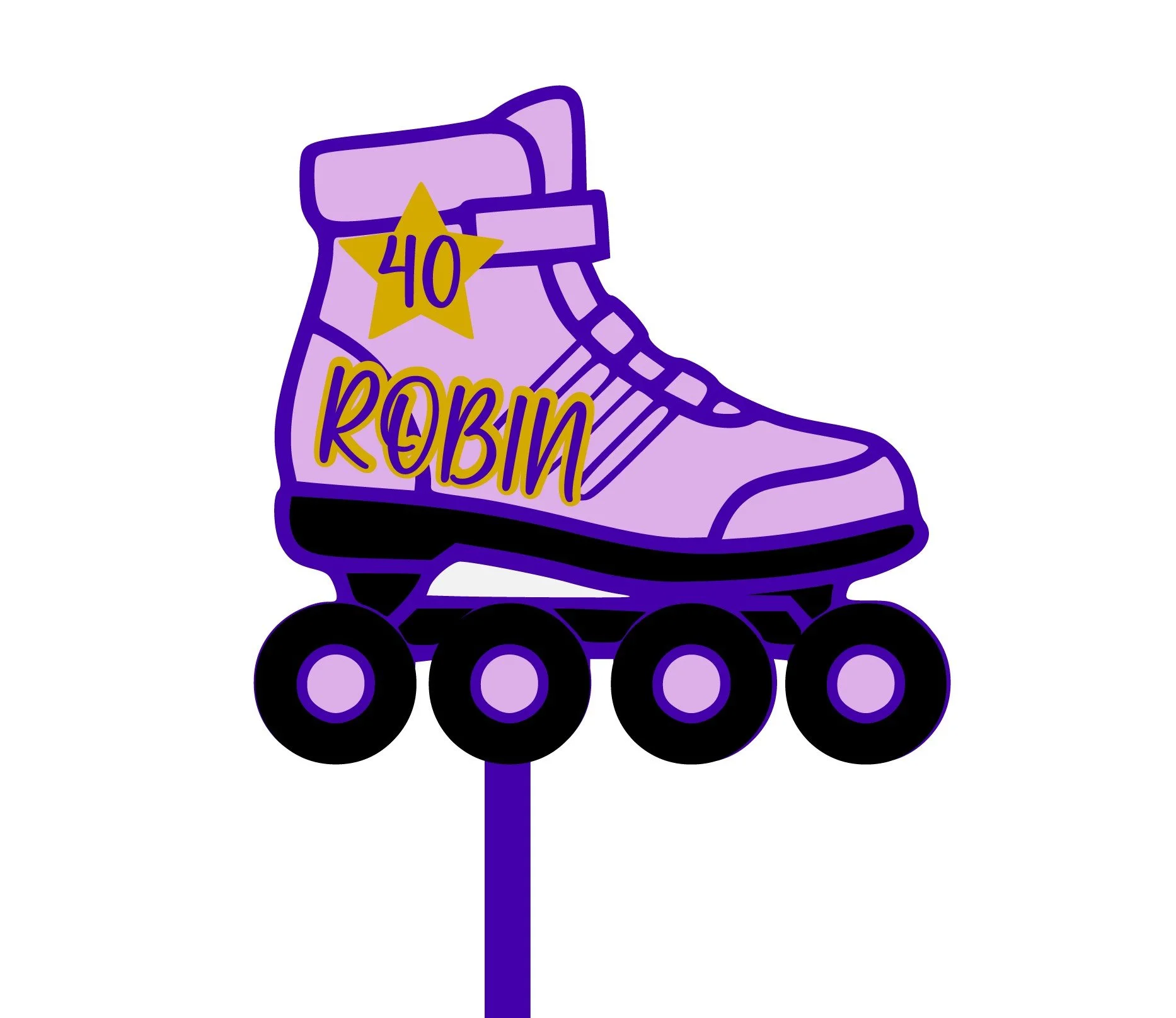 Personalized Rollerblade Cake Topper