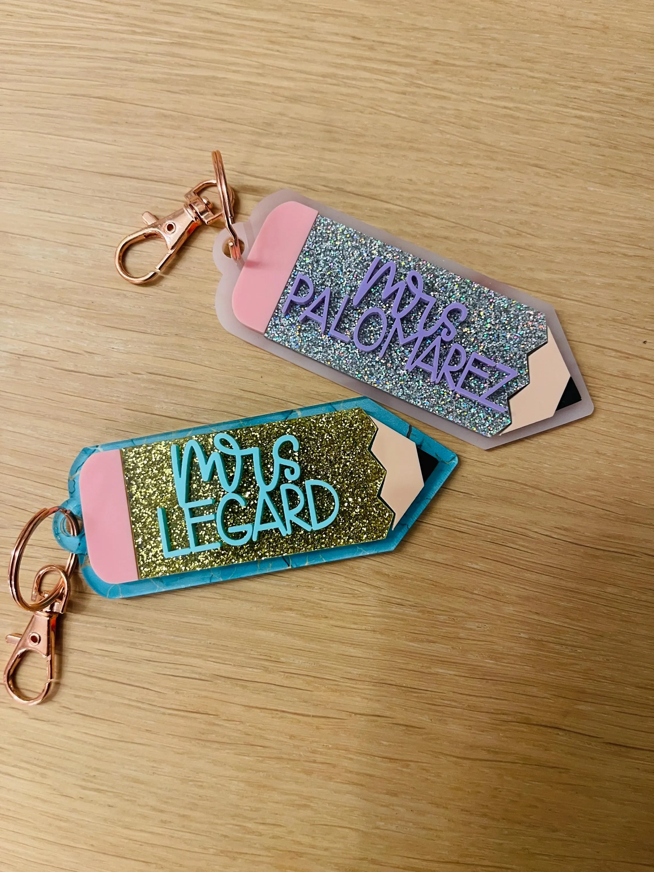 Pencil Keychain; Personalized