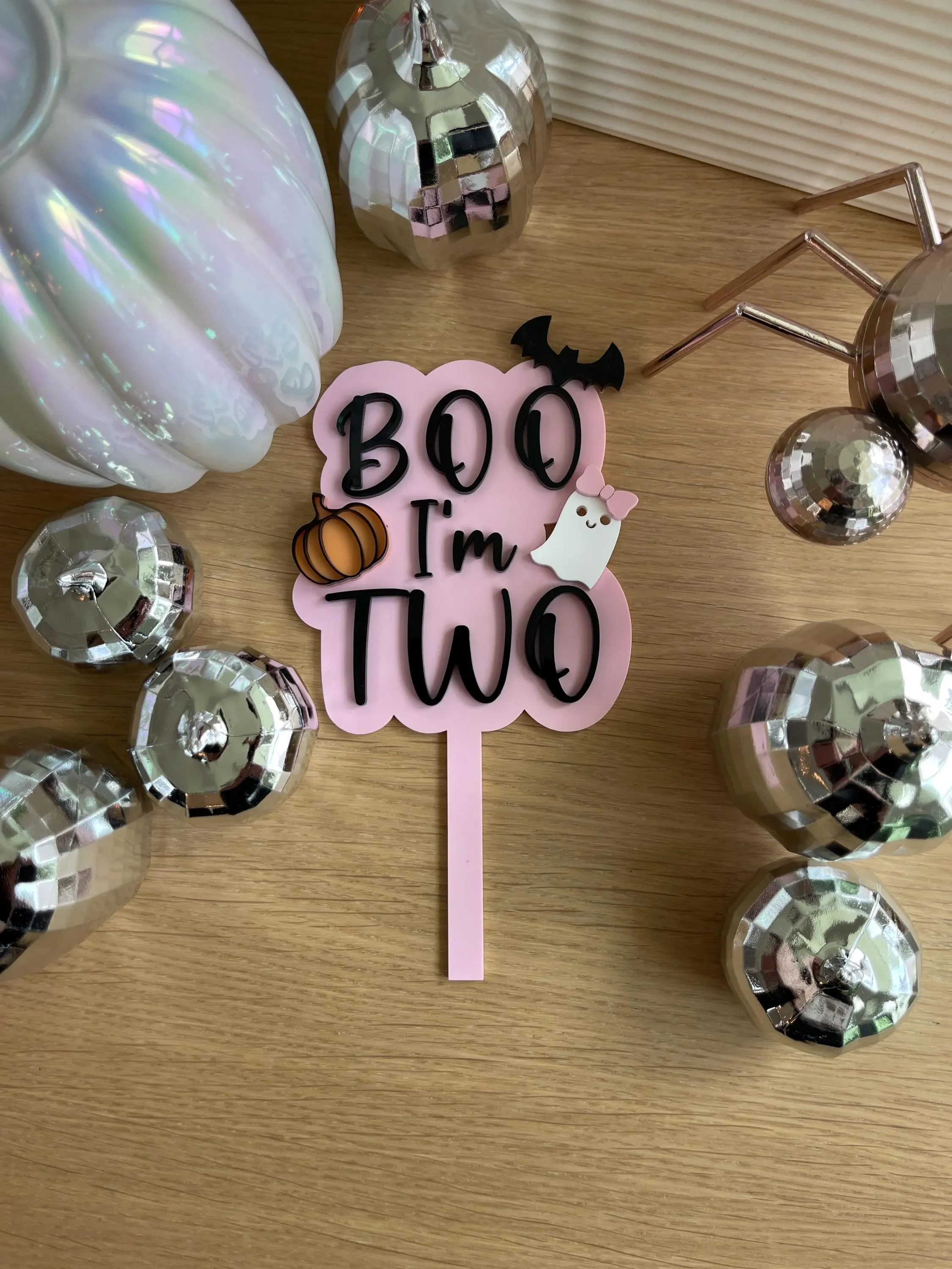 Boo I'm Two halloween Cake Topper