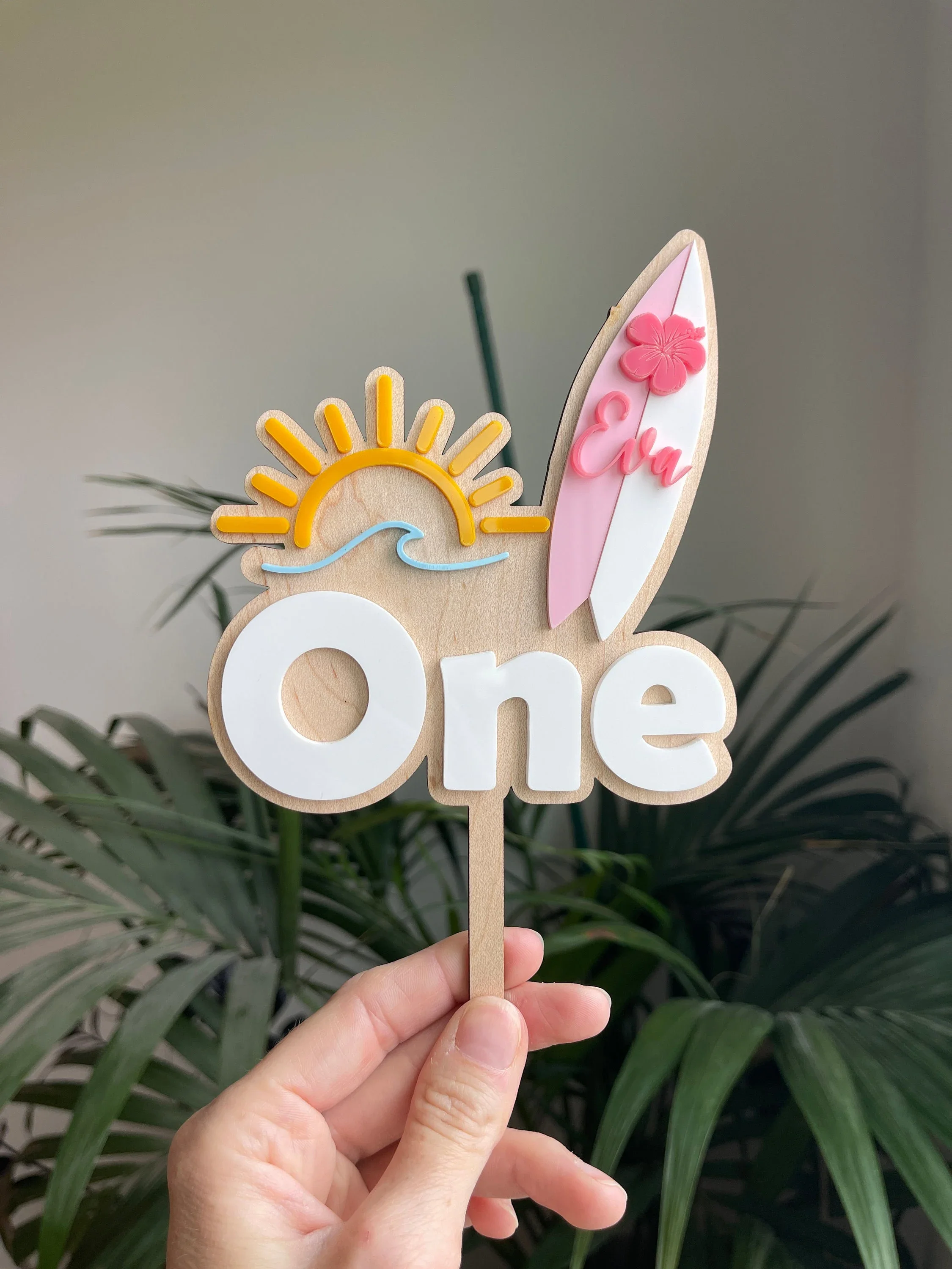 Custom Surfboard Cake Topper