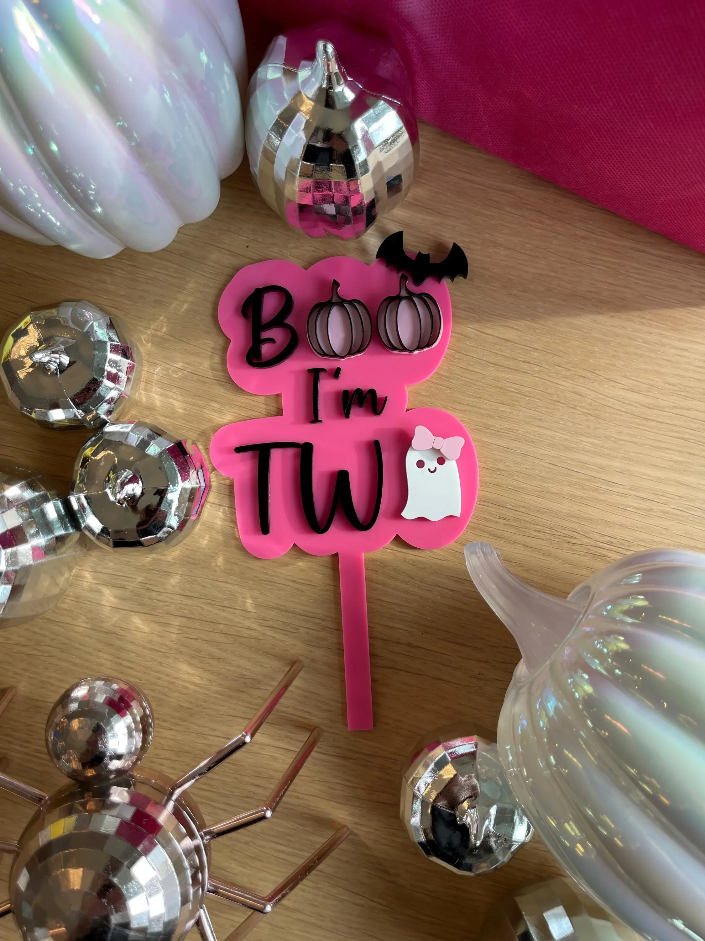 Boo I'm Two Pumpkins & Ghost Cake Topper
