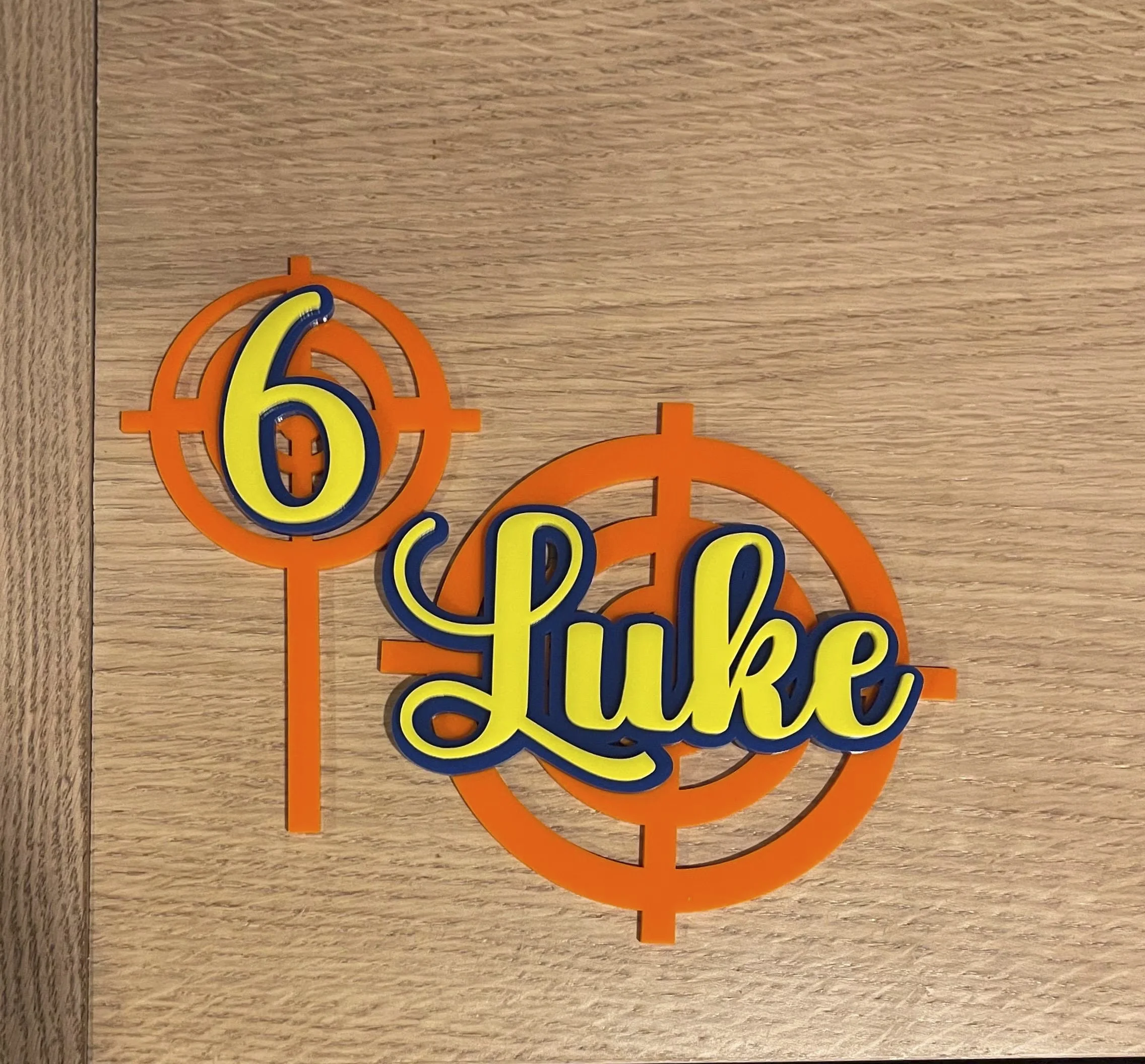 Dart Target Name Cake Topper